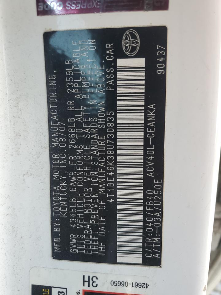 2008 TOYOTA CAMRY CE photo 37