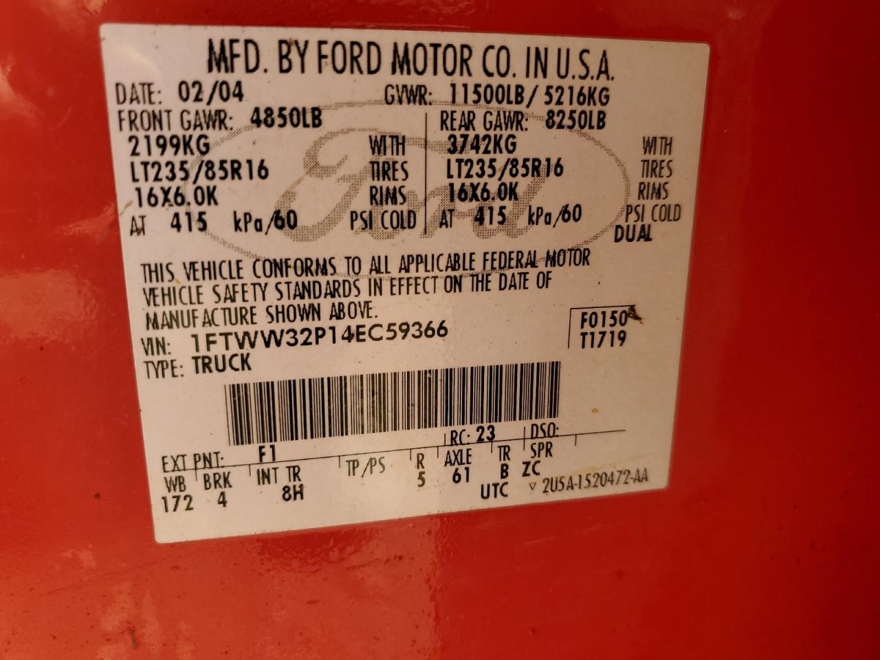 2004 FORD F350 SUPER DUTY photo 12