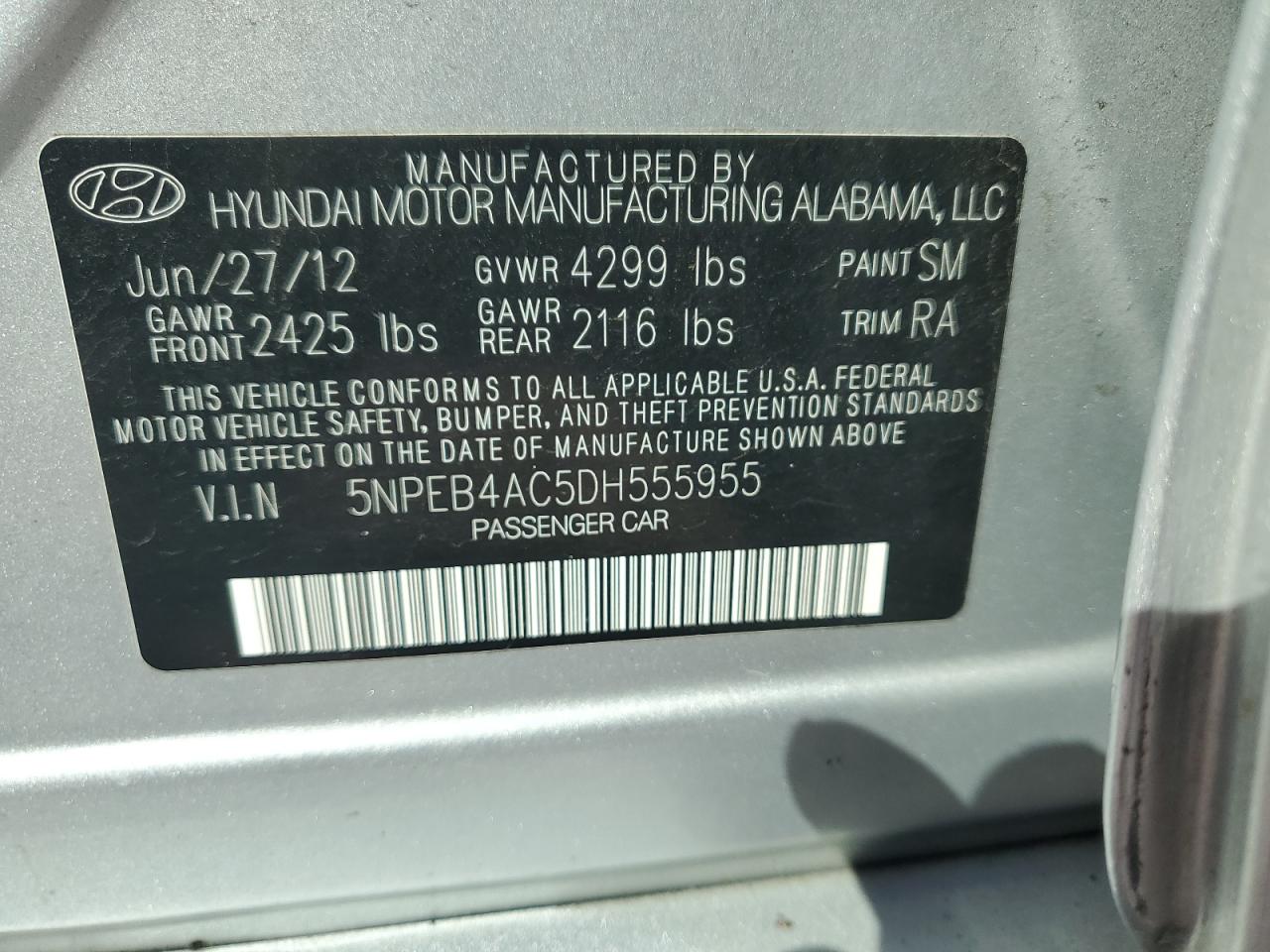2013 HYUNDAI SONATA GLS photo 23