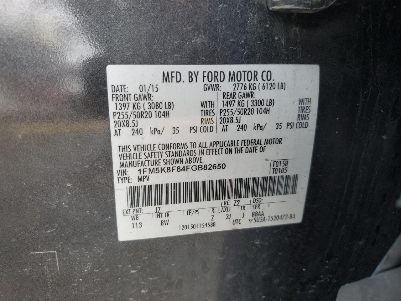 2015 FORD EXPLORER LIMITED photo 25