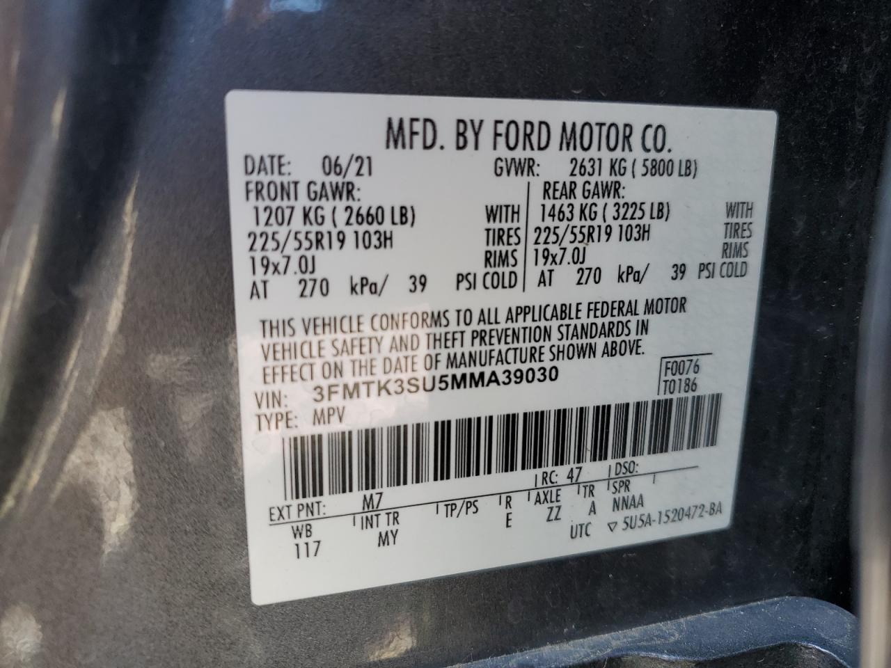 2021 FORD MUSTANG MACH-E PREMIUM photo 37