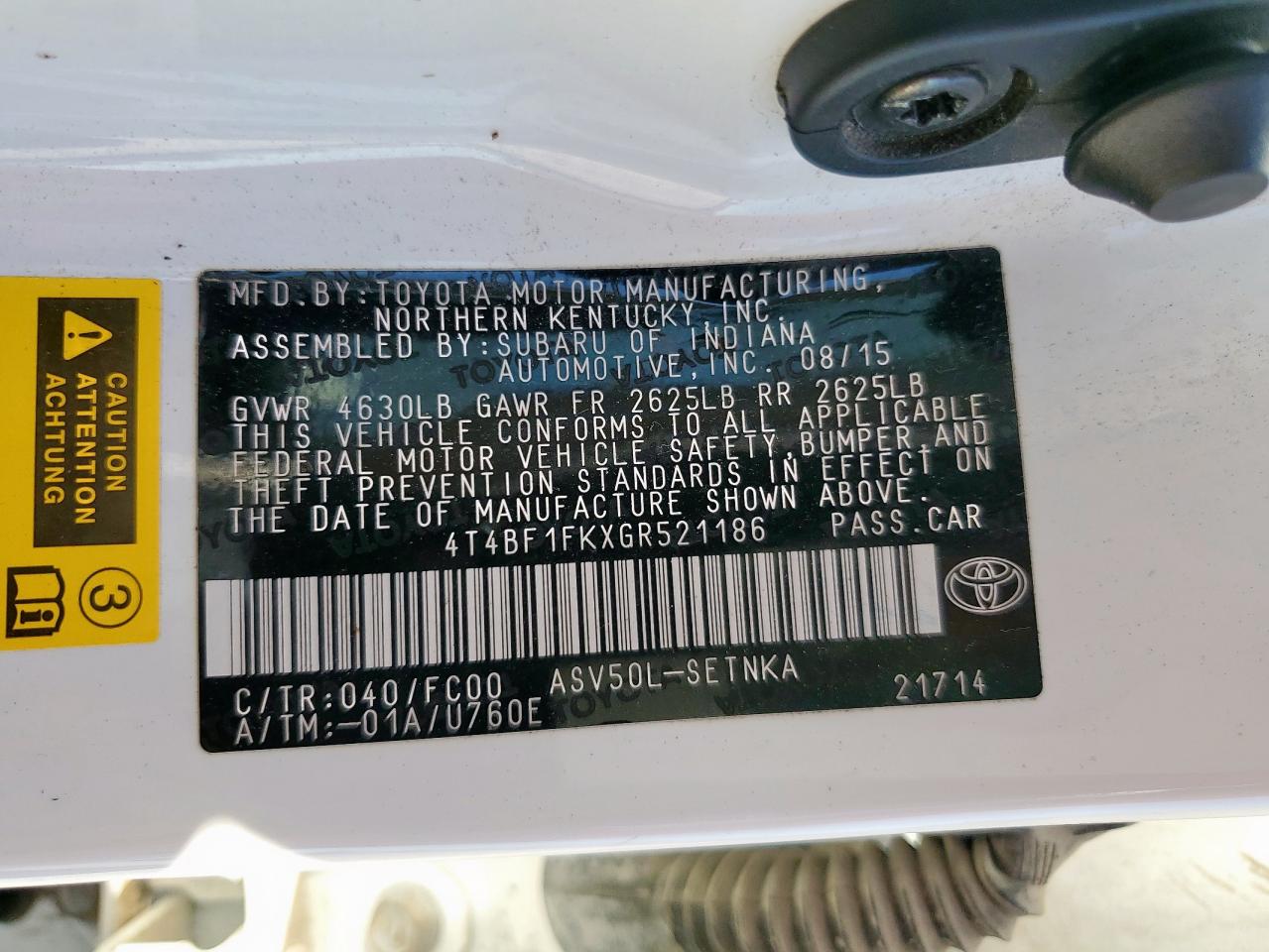 2016 TOYOTA CAMRY LE photo 34