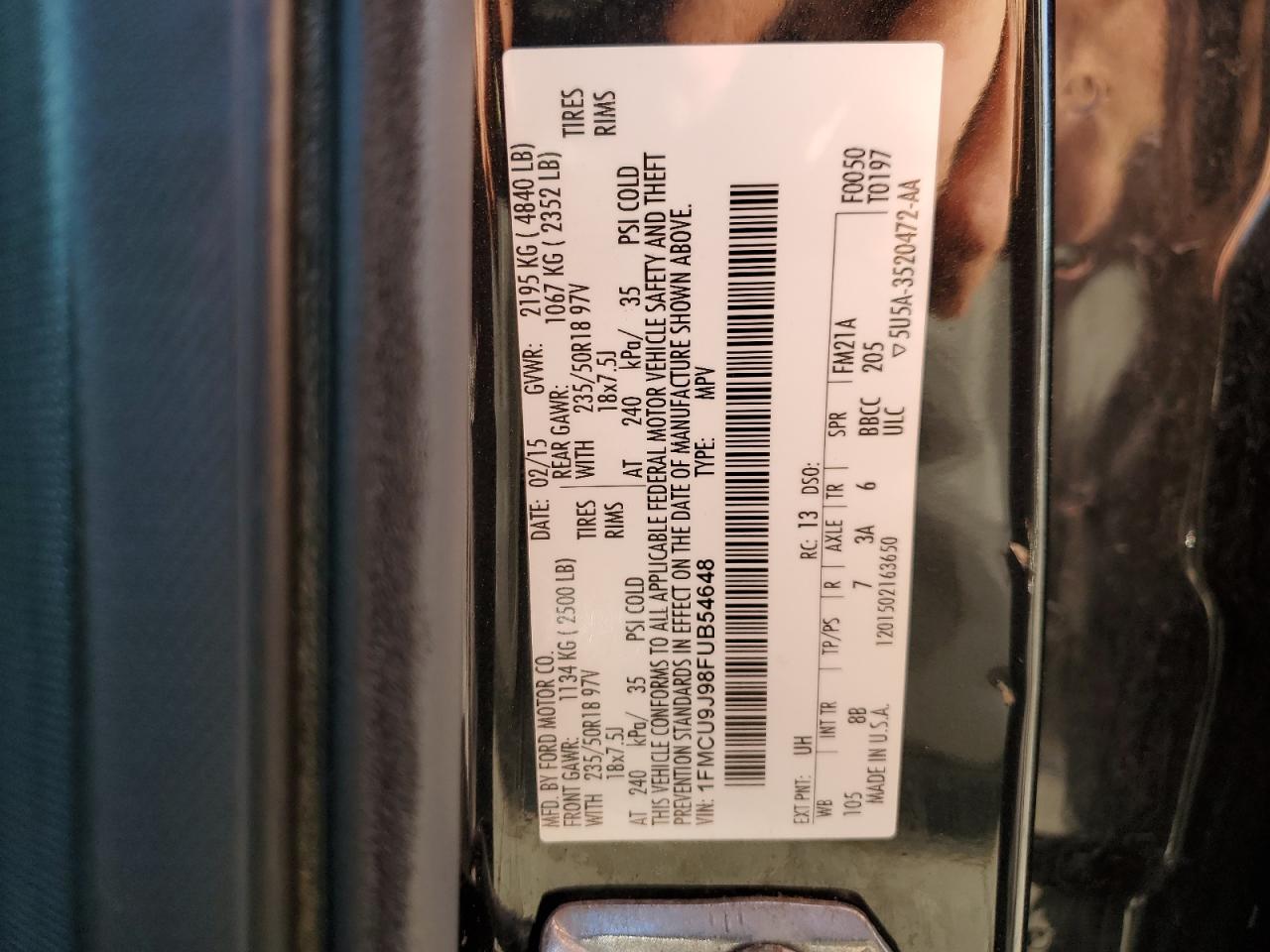 2015 FORD ESCAPE TITANIUM photo 25