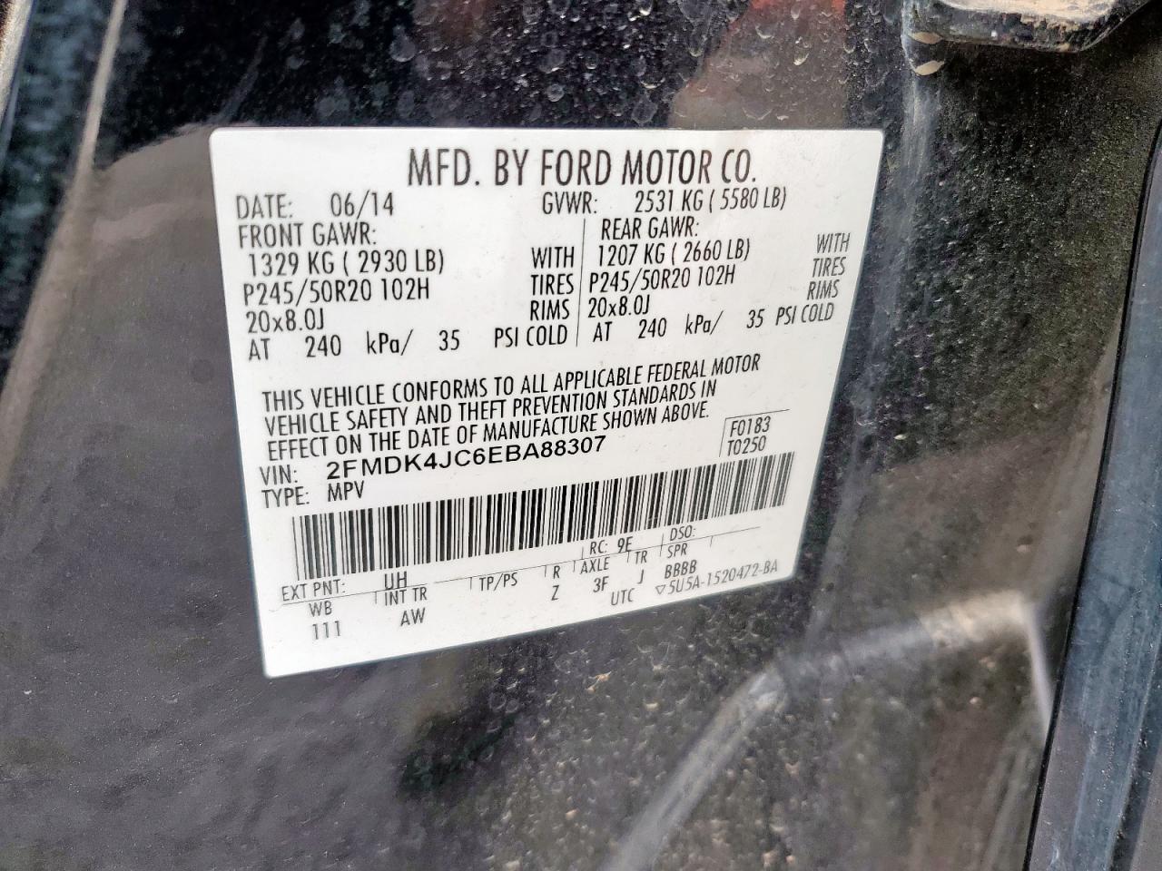 2014 FORD EDGE SEL photo 37