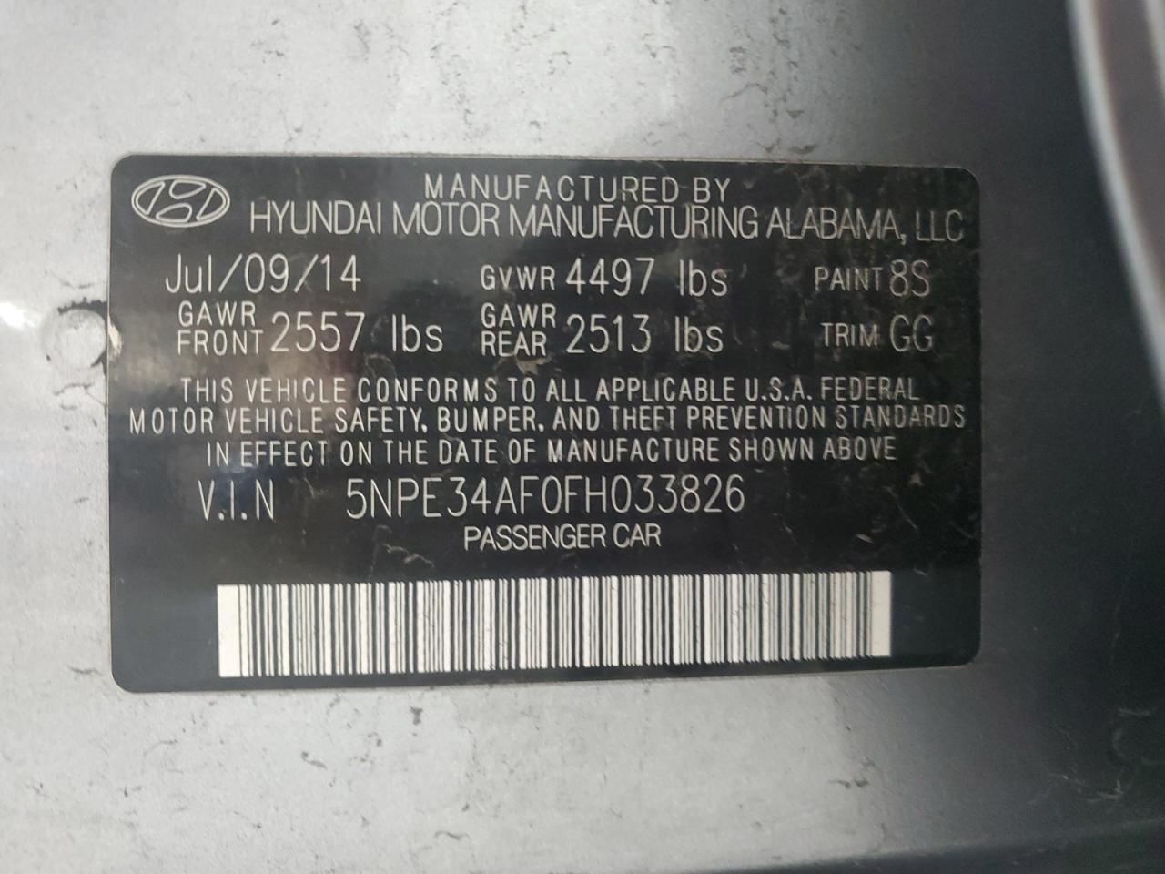 2015 HYUNDAI SONATA LIMITED photo 12