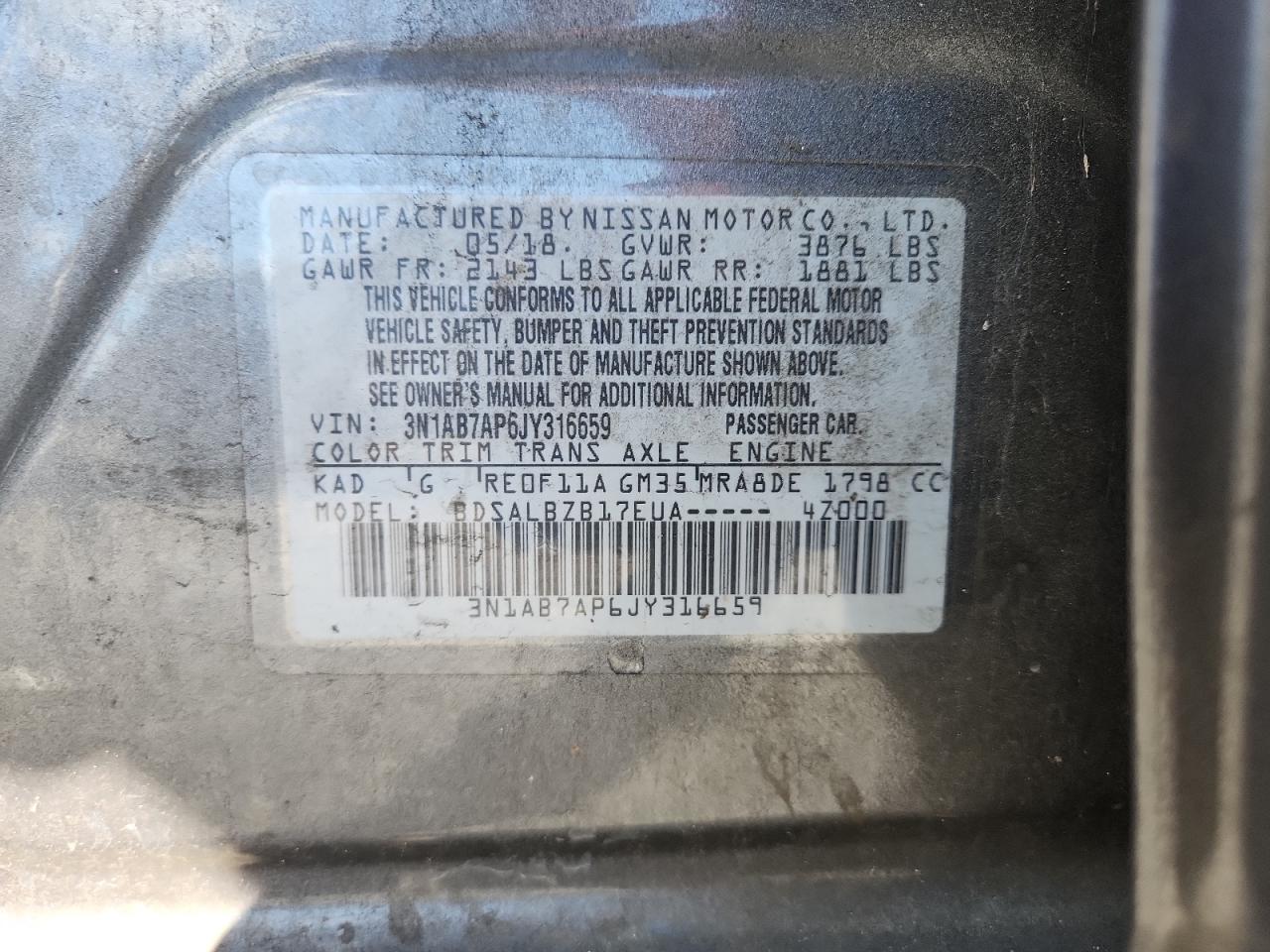 2018 NISSAN SENTRA S photo 12