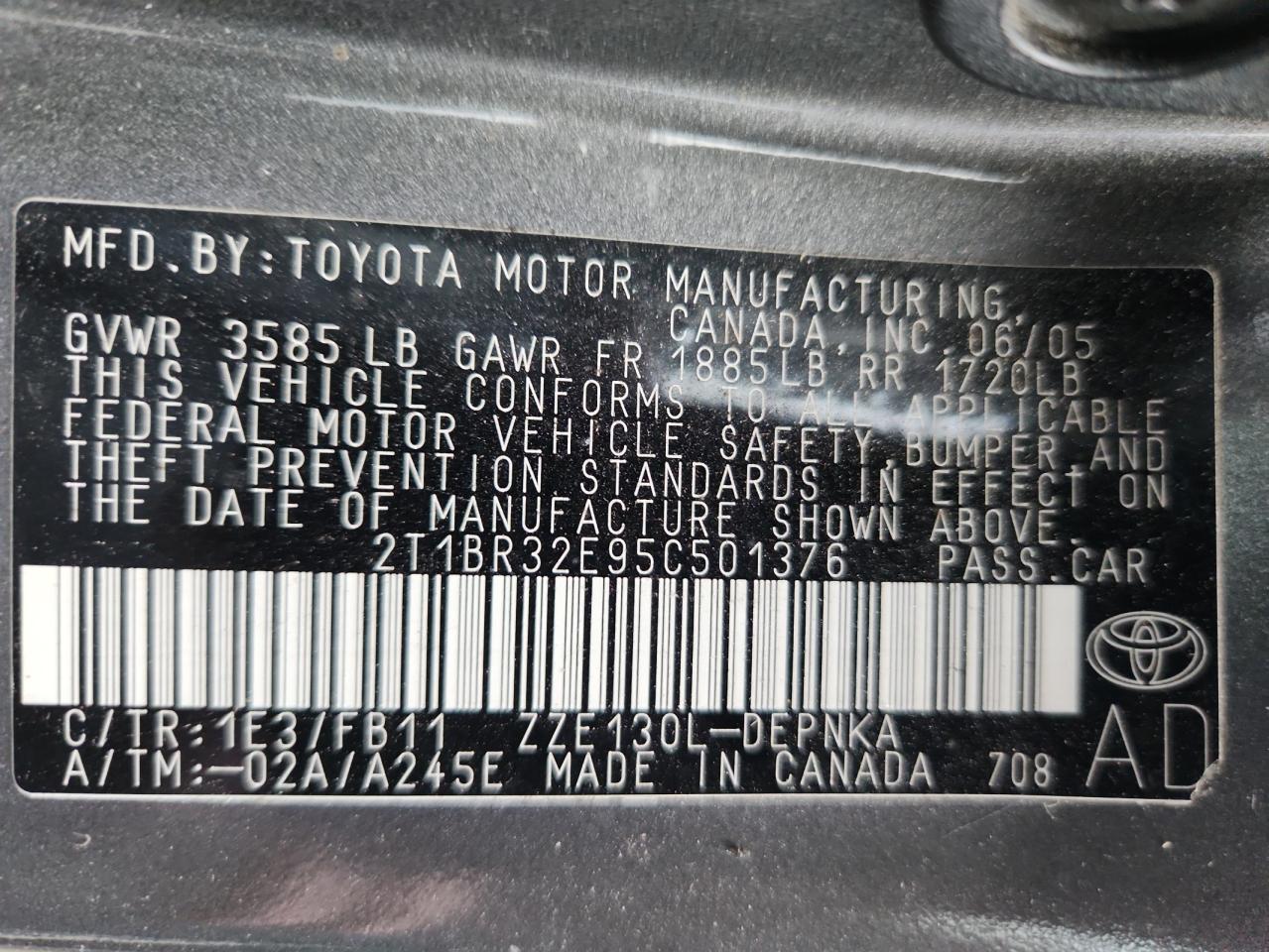 2005 TOYOTA COROLLA LE photo 23
