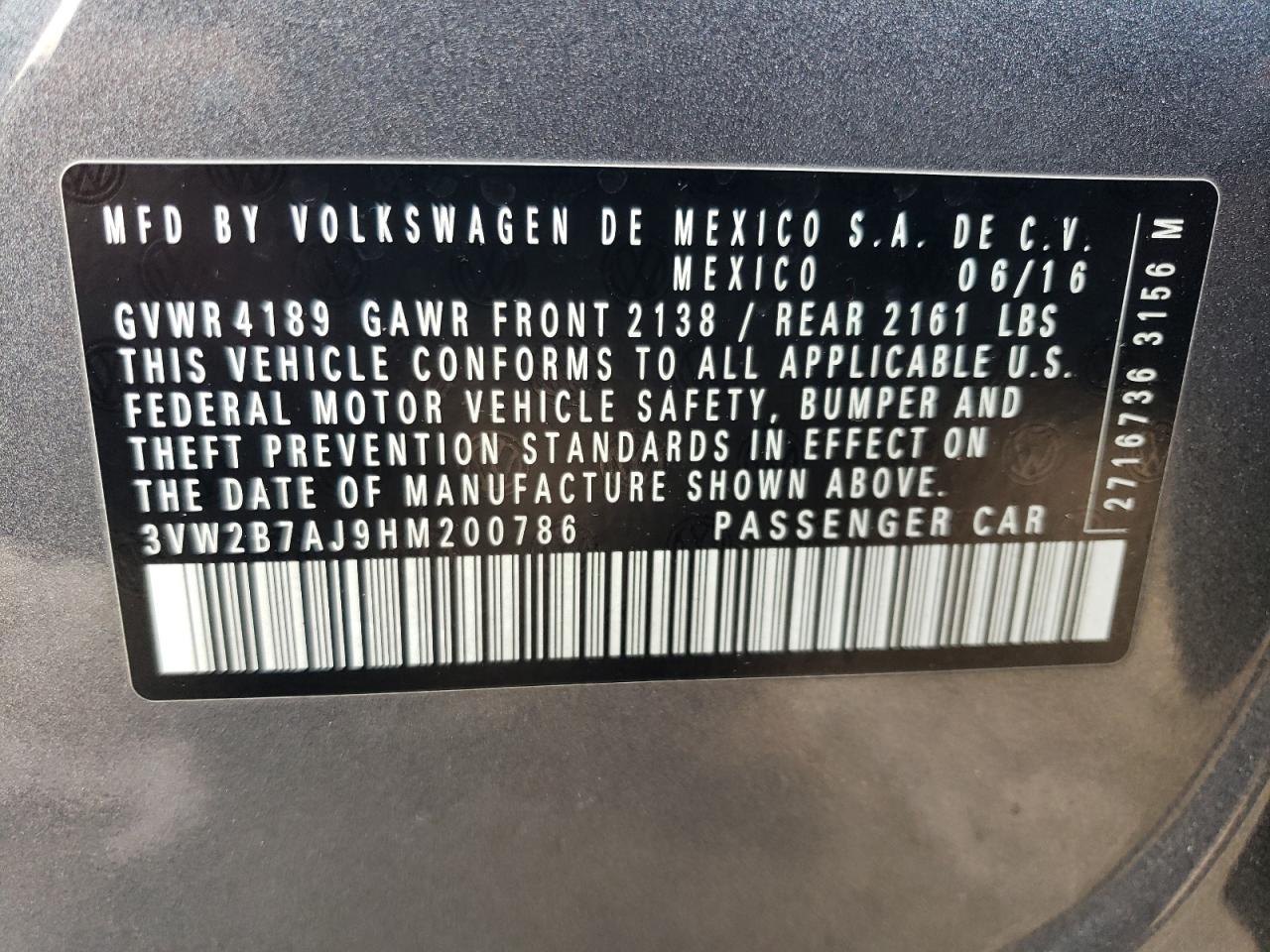 2017 VOLKSWAGEN JETTA S photo 23