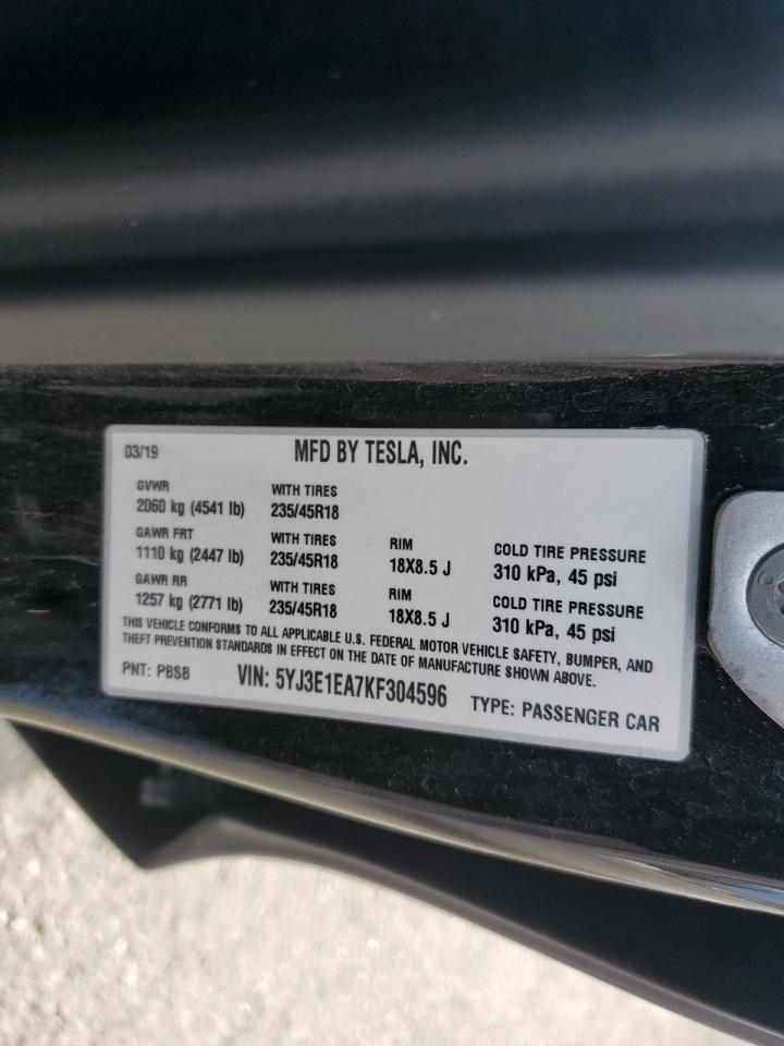2019 TESLA MODEL 3 photo 12