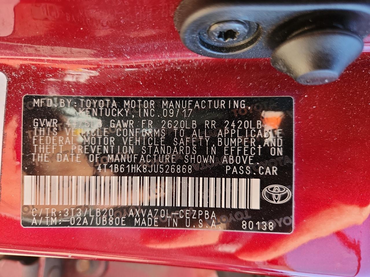 2018 TOYOTA CAMRY XSE photo 37
