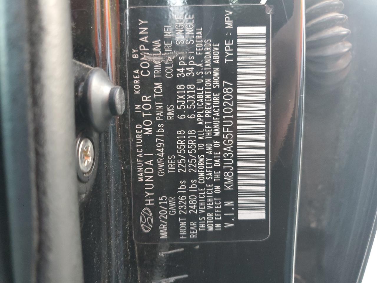 2015 HYUNDAI TUCSON LIMITED photo 13