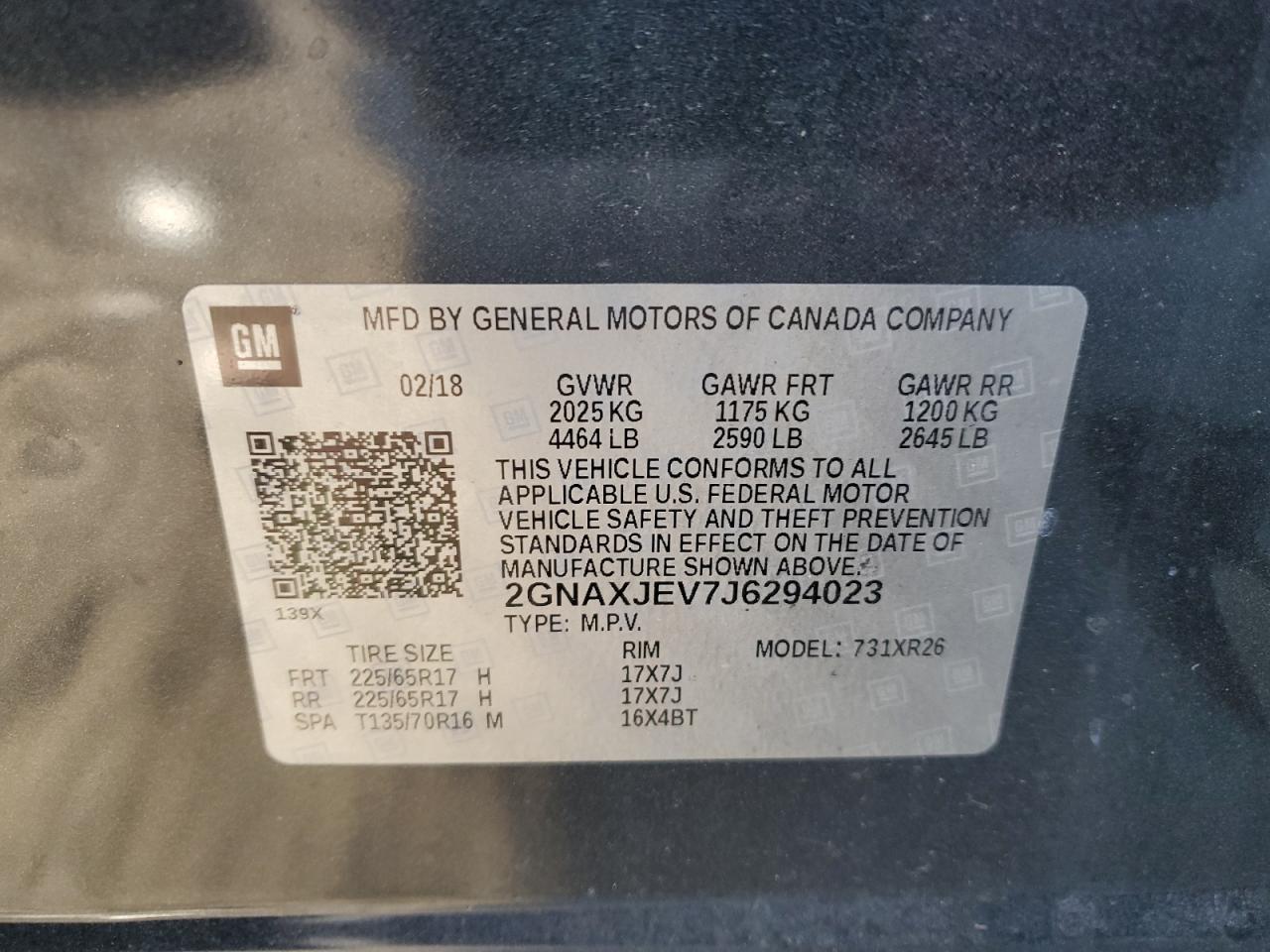 2018 CHEVROLET EQUINOX LT photo 13