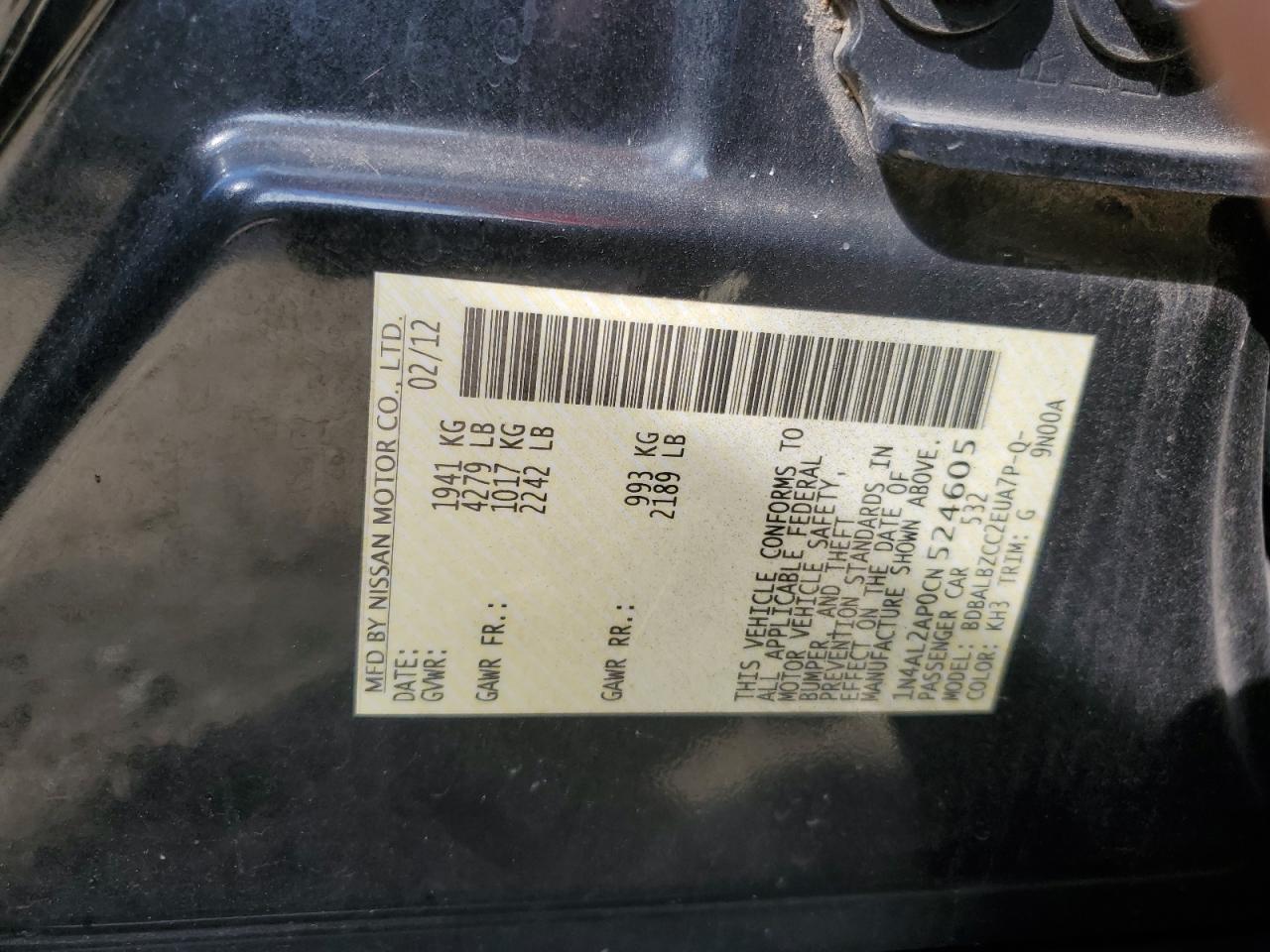 2012 NISSAN ALTIMA 2.5 photo 25