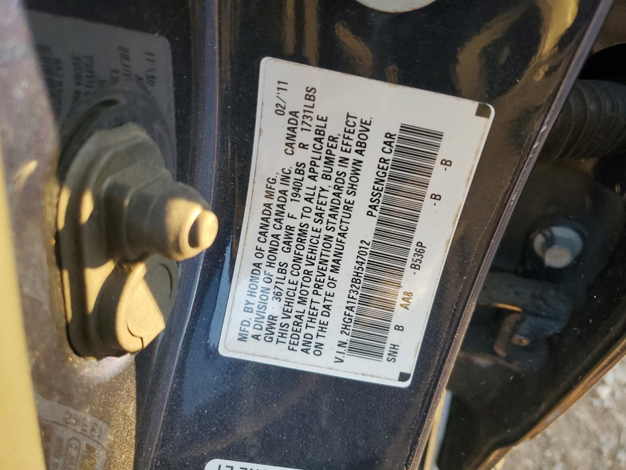 2011 HONDA CIVIC VP photo 25