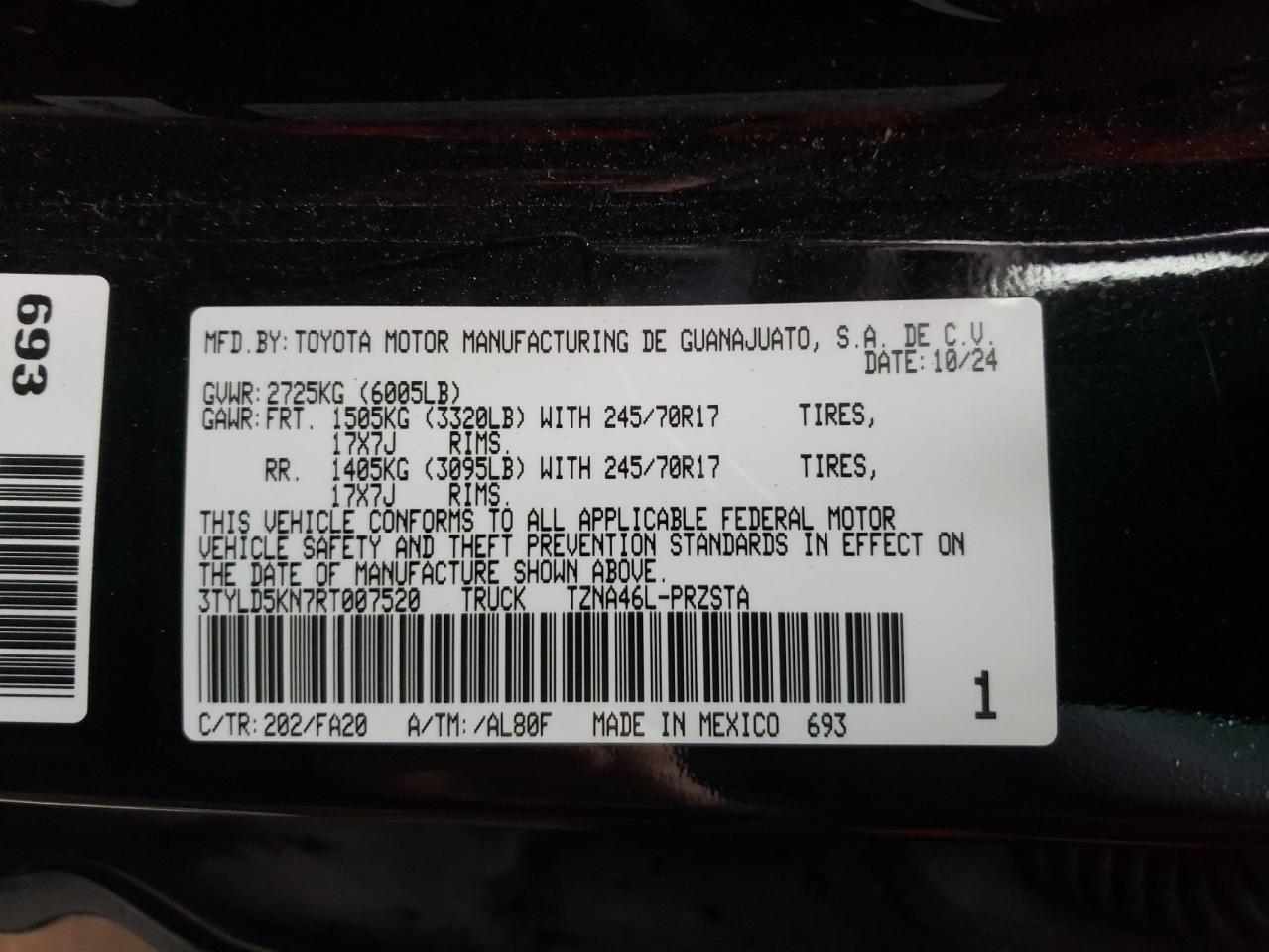 2024 TOYOTA TACOMA SR photo 13