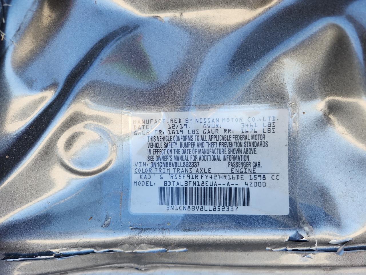 2020 NISSAN VERSA S photo 12