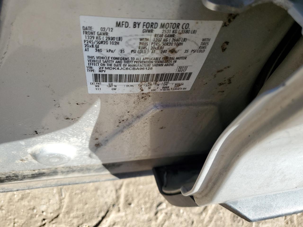 2012 FORD EDGE SEL photo 13