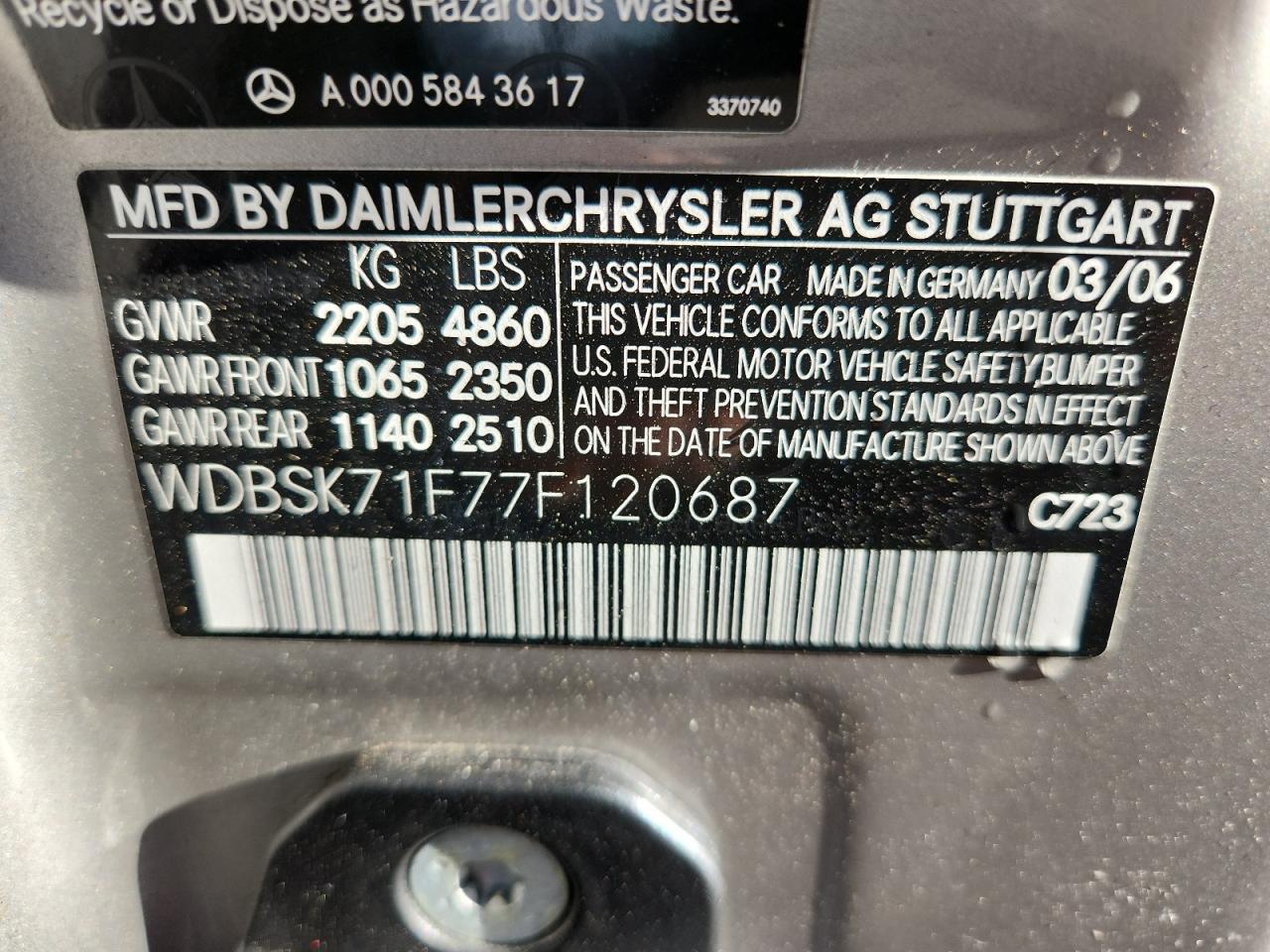 2007 MERCEDES-BENZ SL 550 photo 23