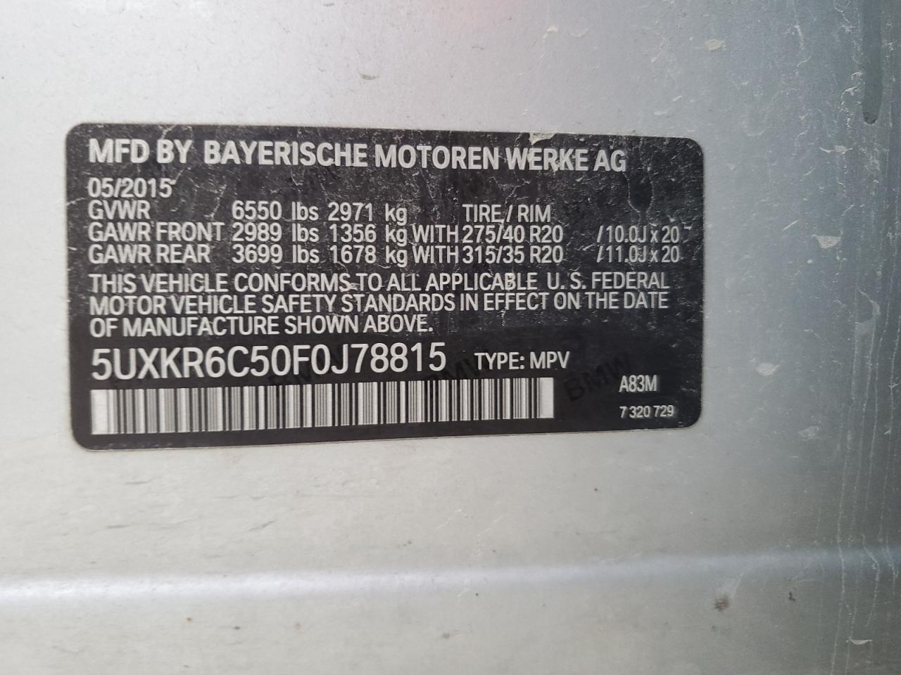 2015 BMW X5 XDRIVE50I photo 37