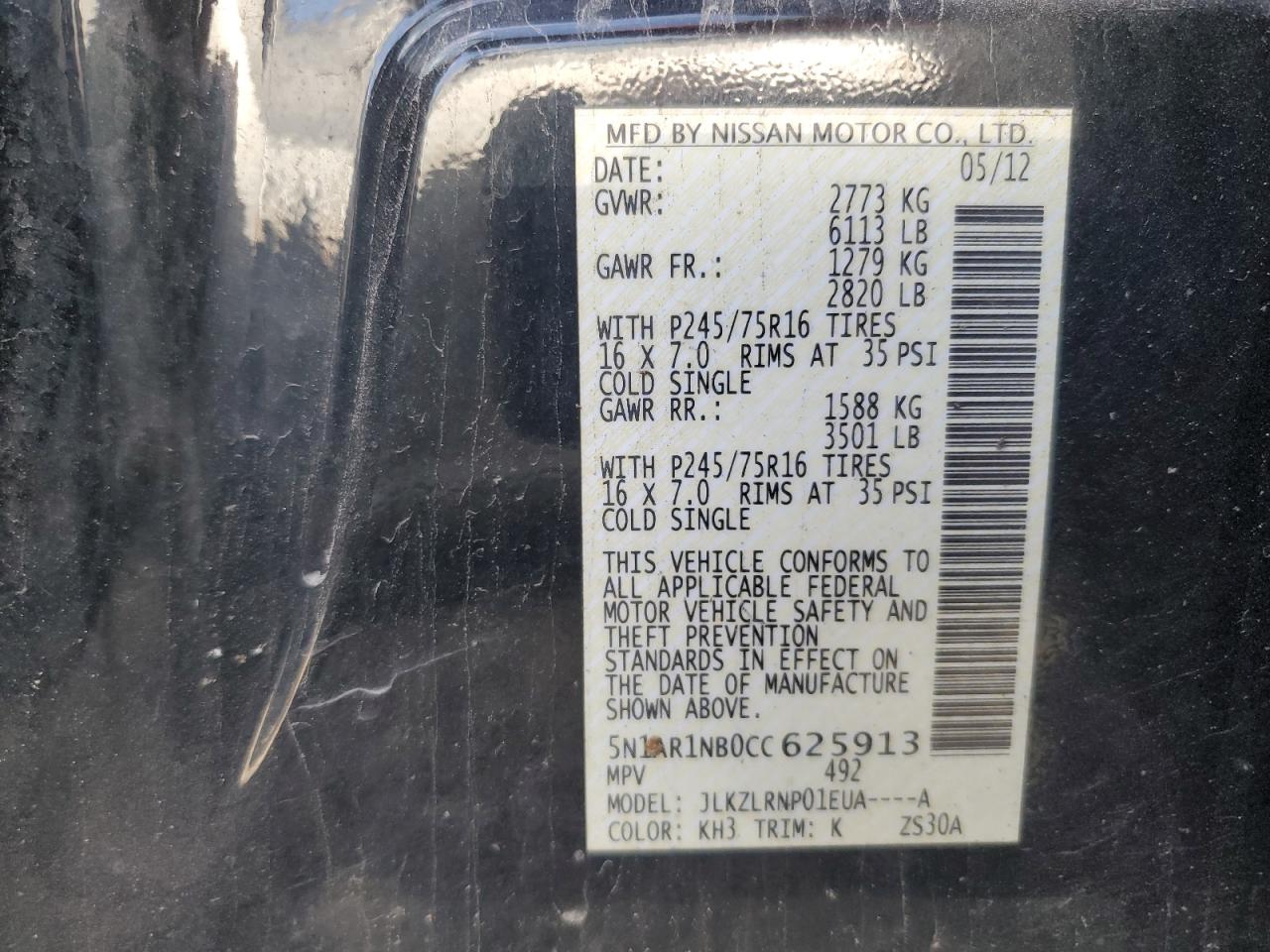 2012 NISSAN PATHFINDER S photo 37