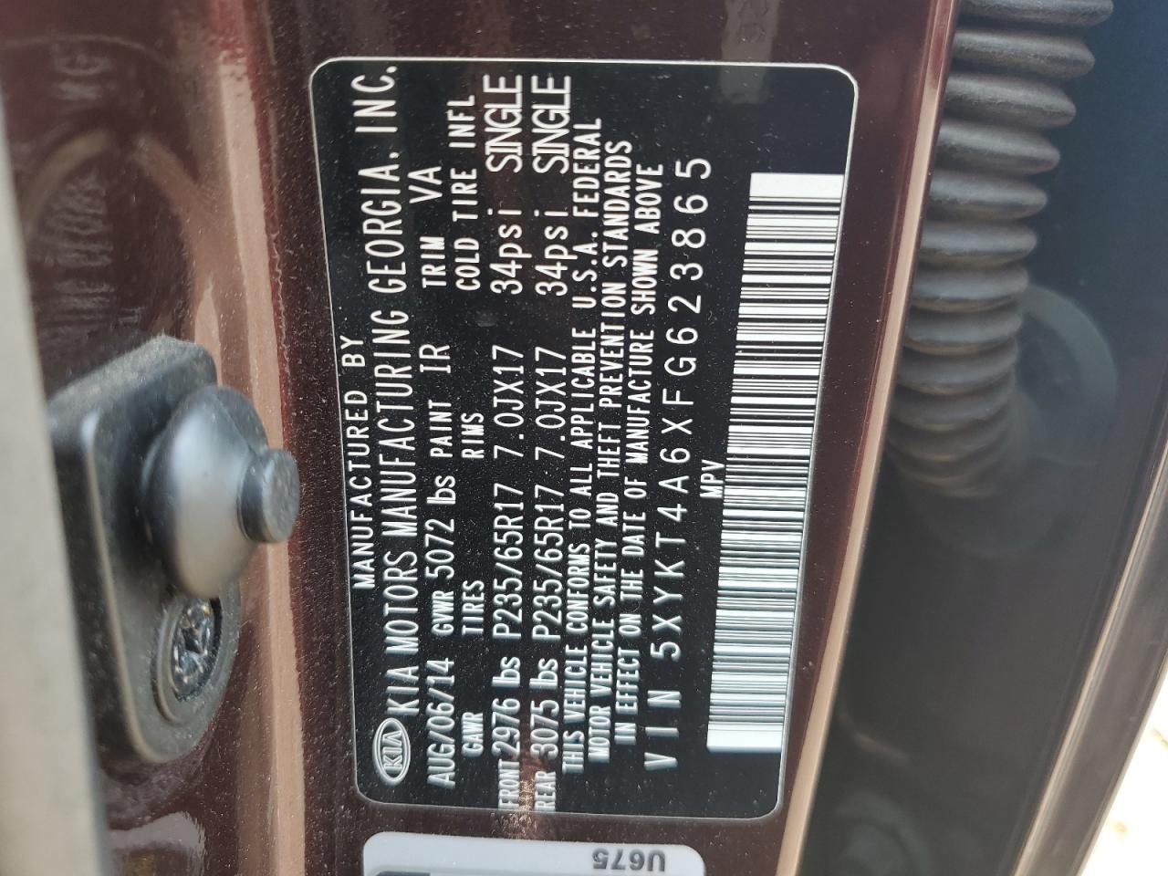 2015 KIA SORENTO LX photo 23