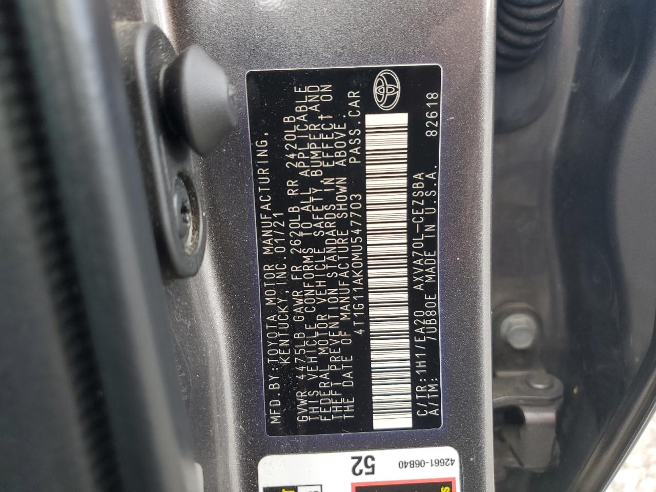 2021 TOYOTA CAMRY SE photo 23