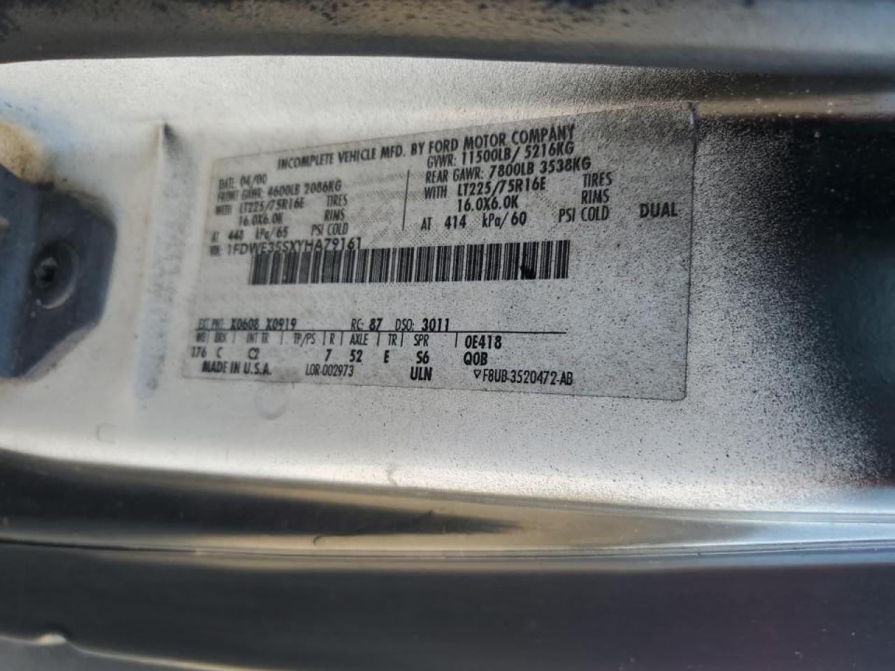 2000 FORD ECONOLINE E350 SUPER DUTY CUTAWAY VAN photo 34