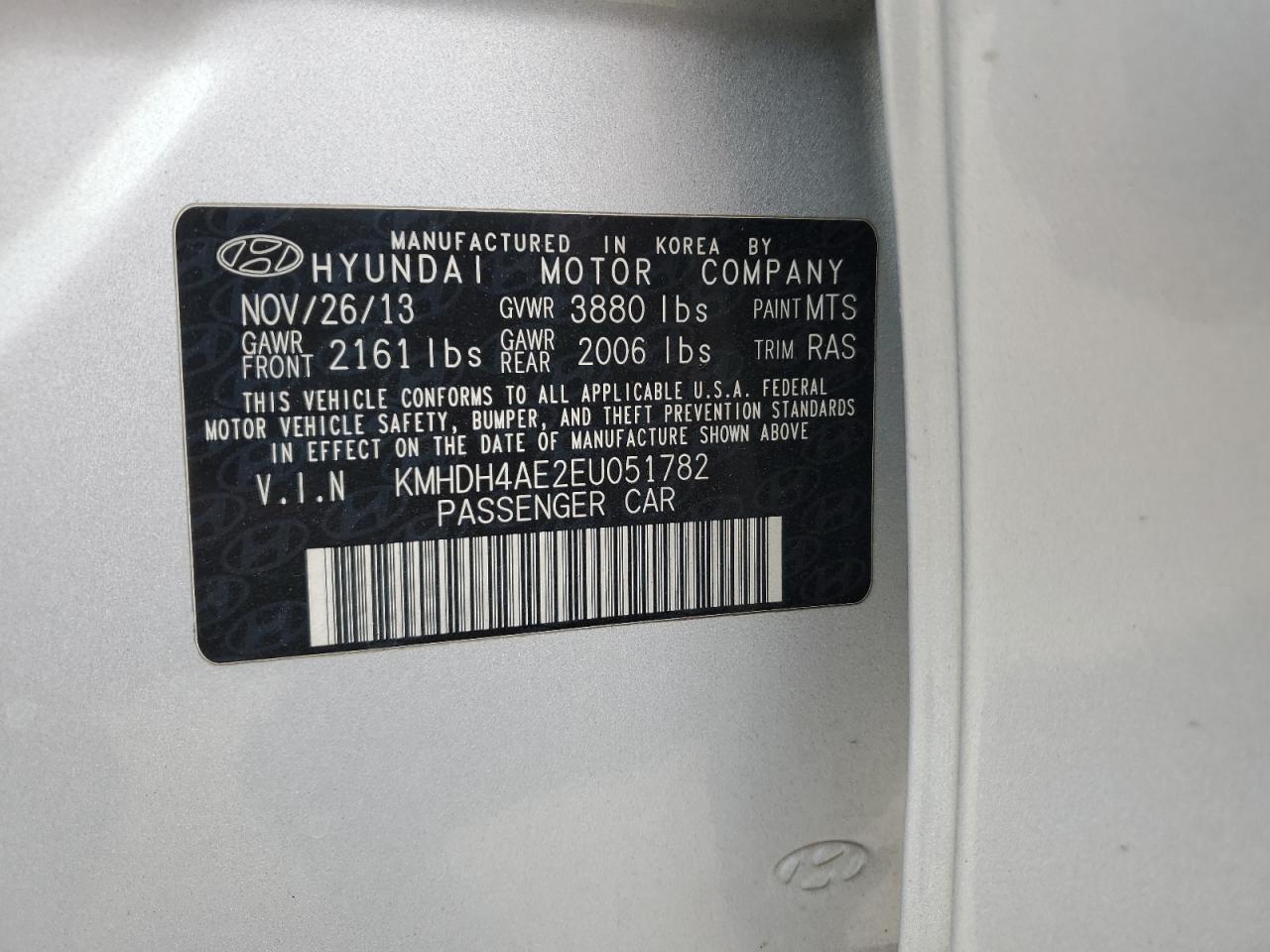 2014 HYUNDAI ELANTRA SE photo 12