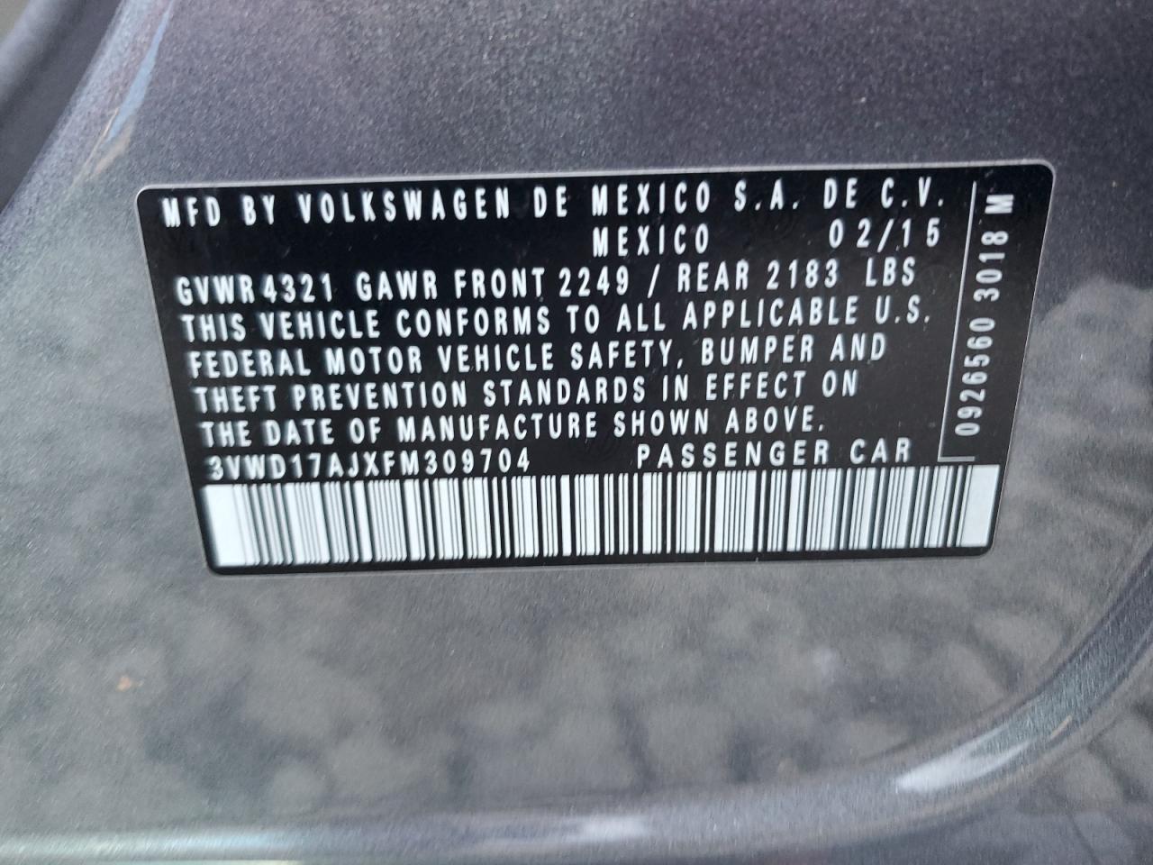 2015 VOLKSWAGEN JETTA SE photo 25
