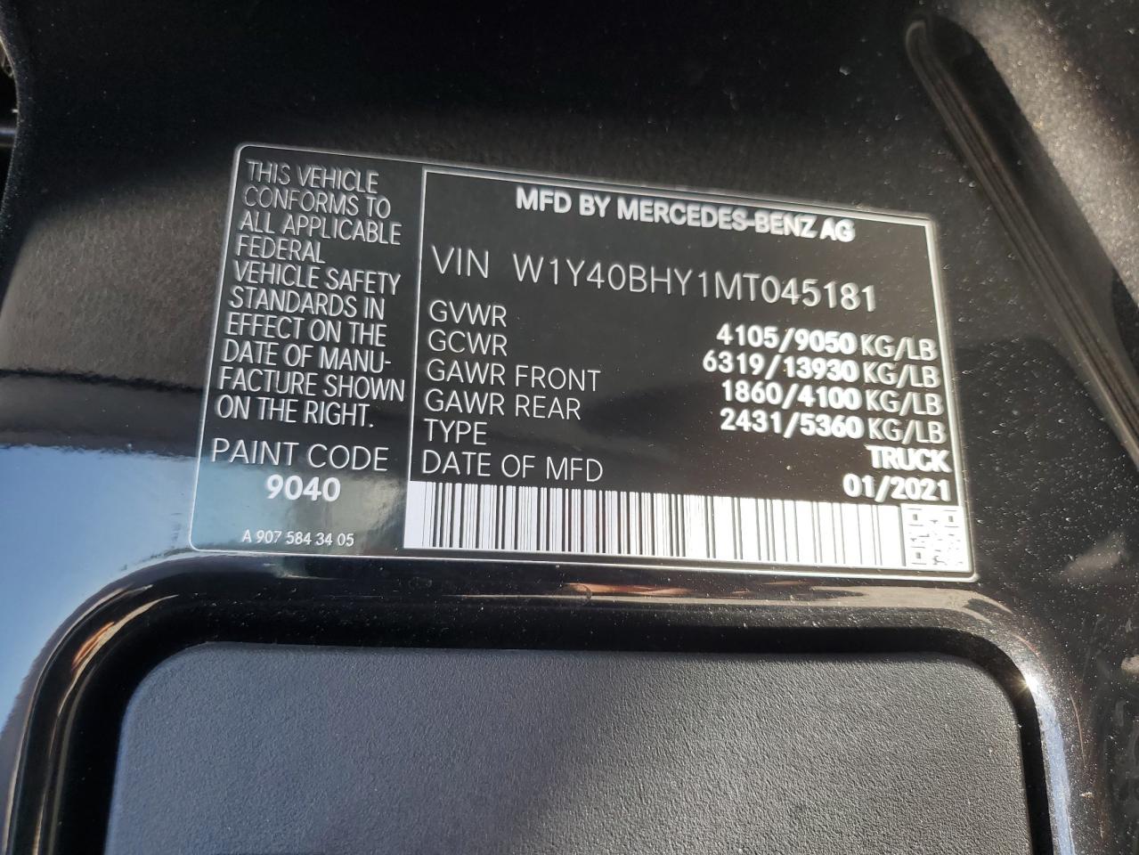 2021 MERCEDES BENZ SPRINTER DELIVERY VAN photo 13