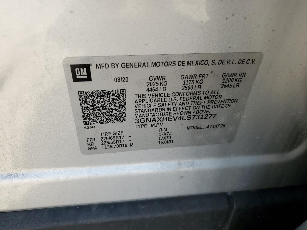 2020 CHEVROLET EQUINOX LS photo 12