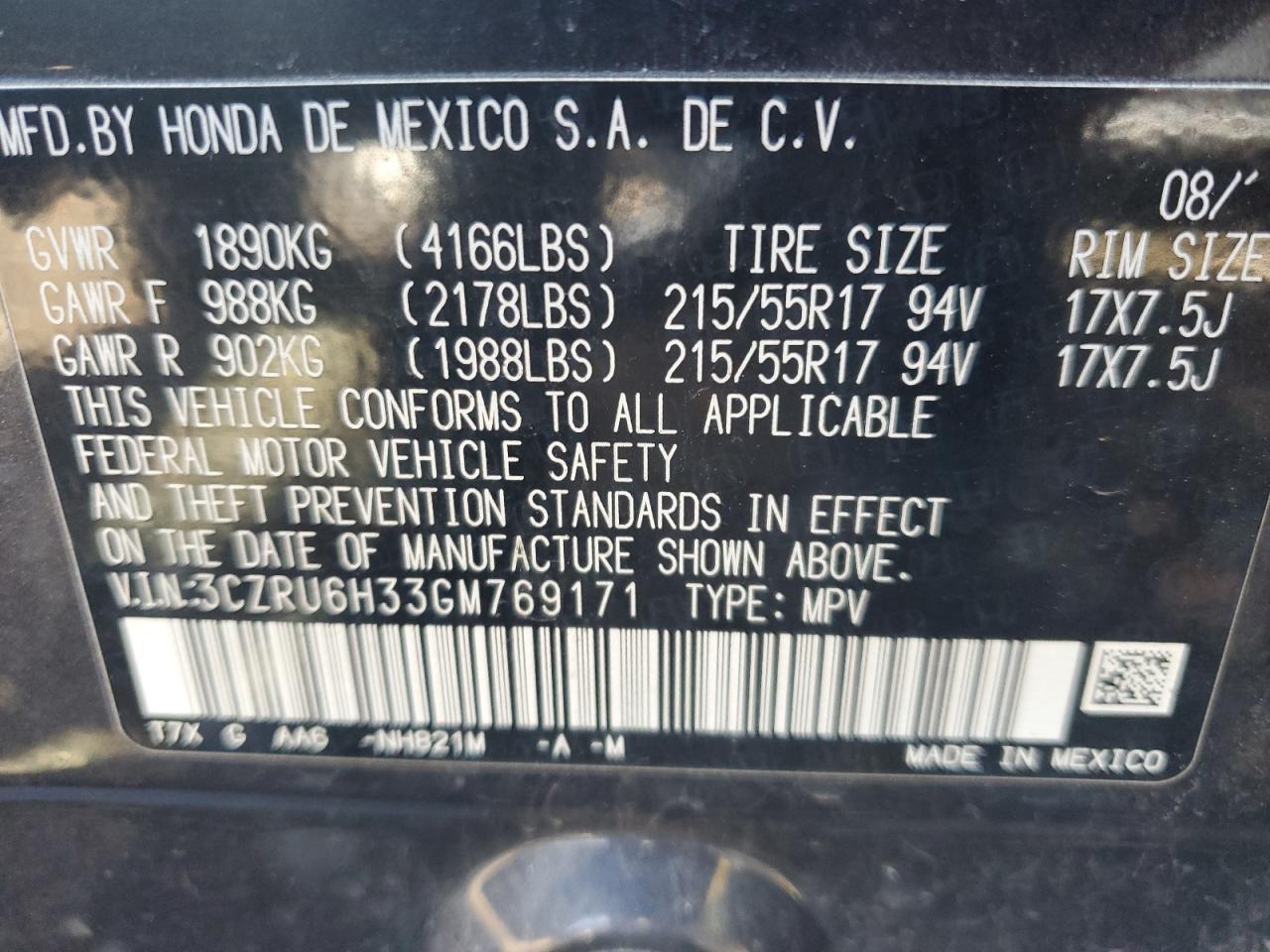 2016 HONDA HR-V LX photo 23
