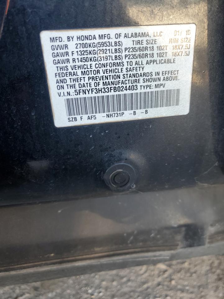 2015 HONDA PILOT SE photo 13