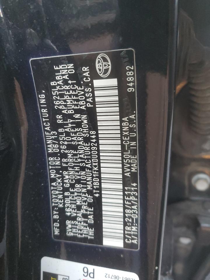 2013 TOYOTA CAMRY HYBRID photo 12
