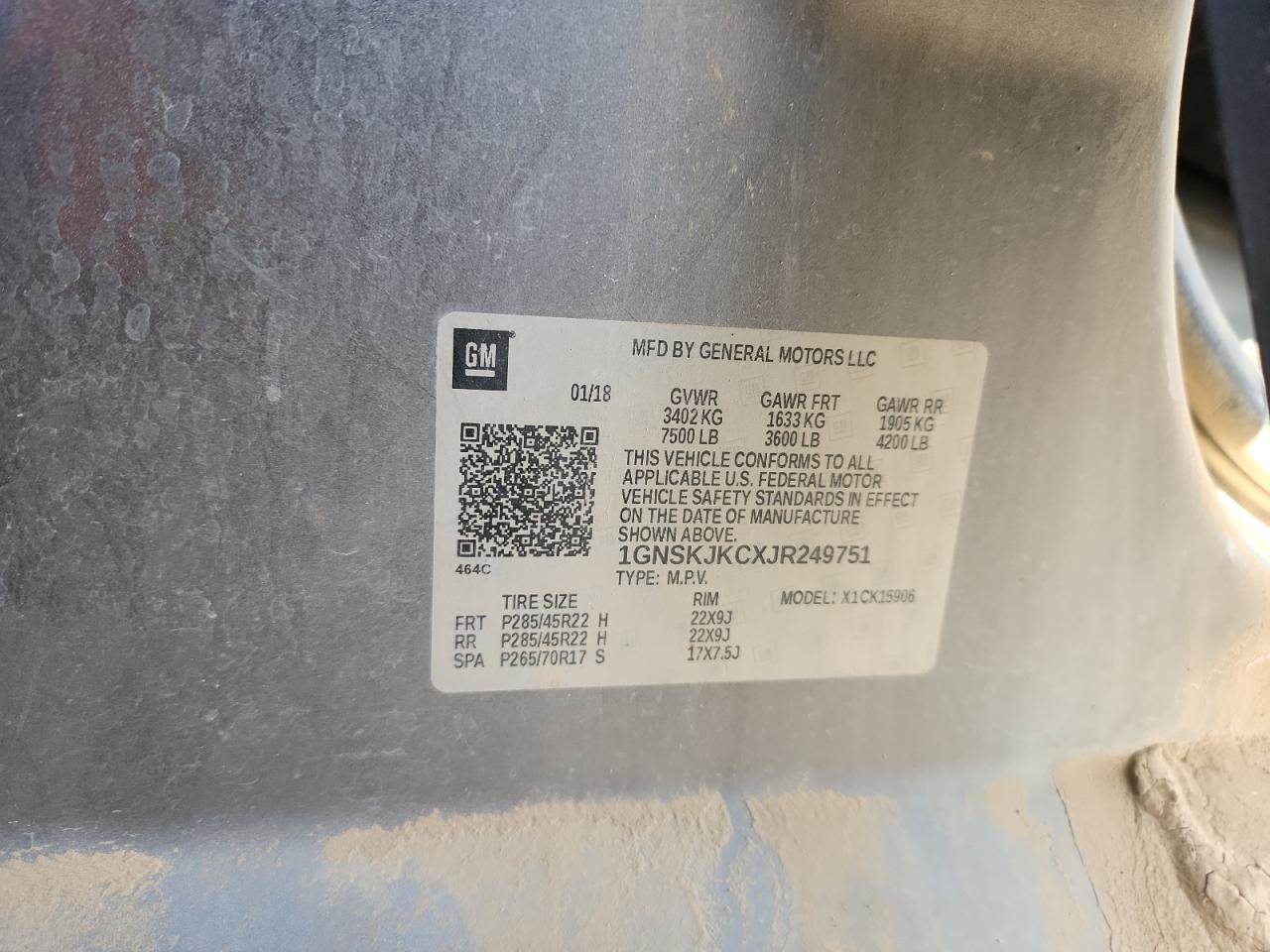 2018 CHEVROLET SUBURBAN K1500 PREMIER photo 13