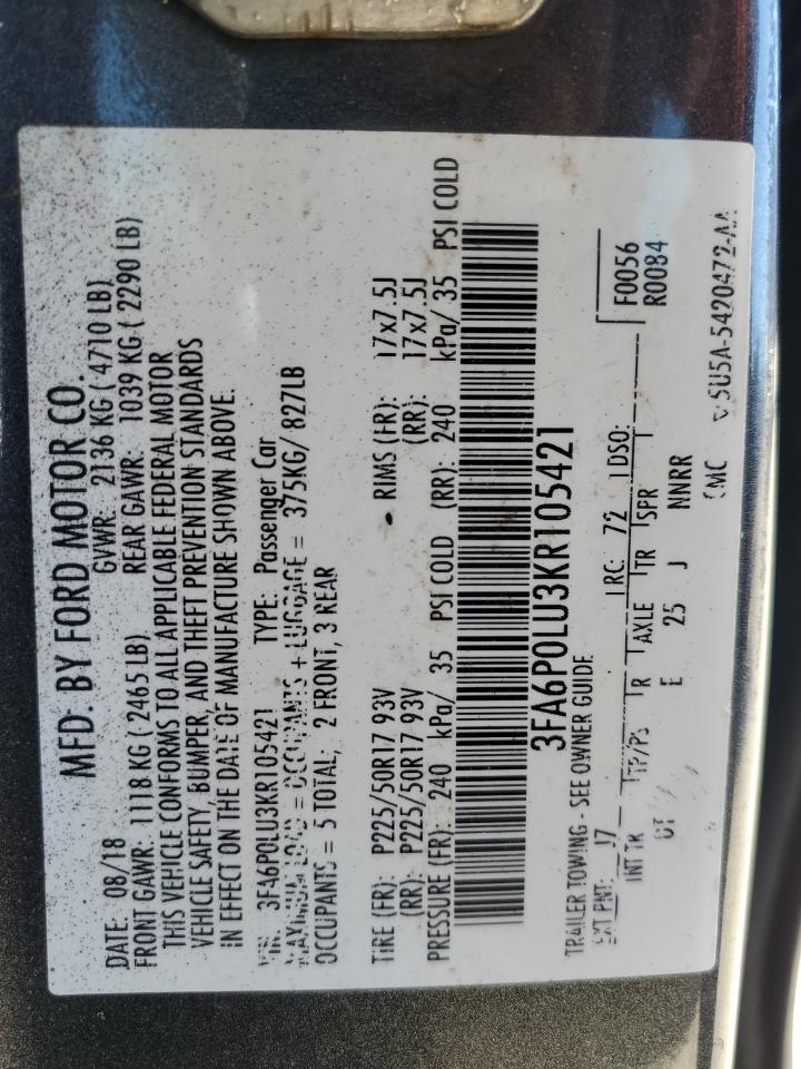 2019 FORD FUSION SE photo 13