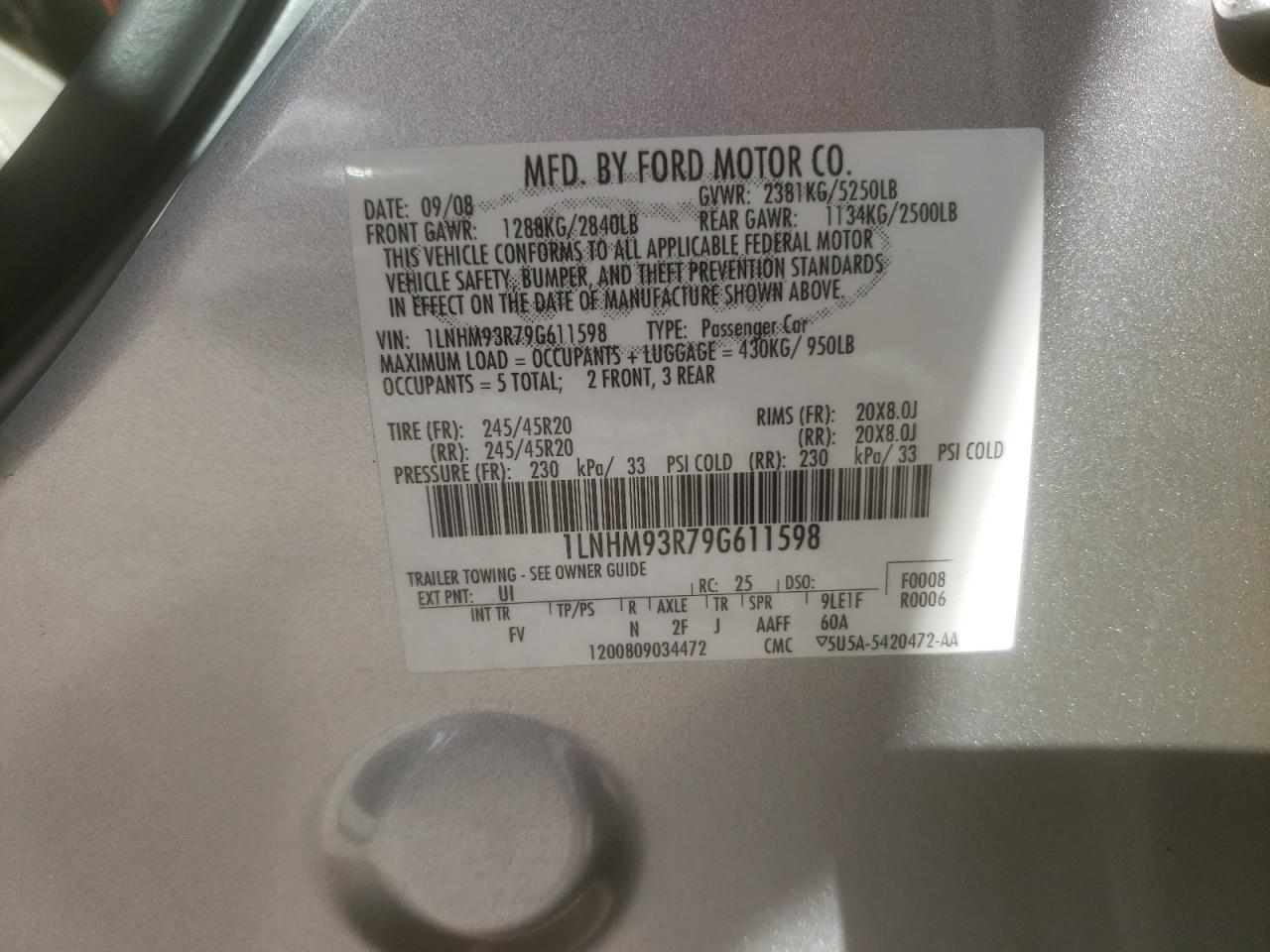 2009 LINCOLN MKS photo 12
