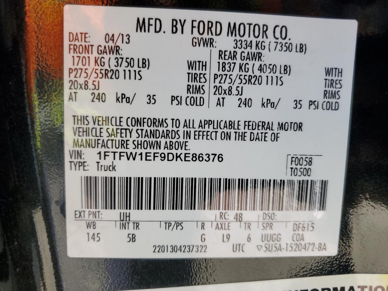 2013 FORD F150 SUPERCREW photo 13