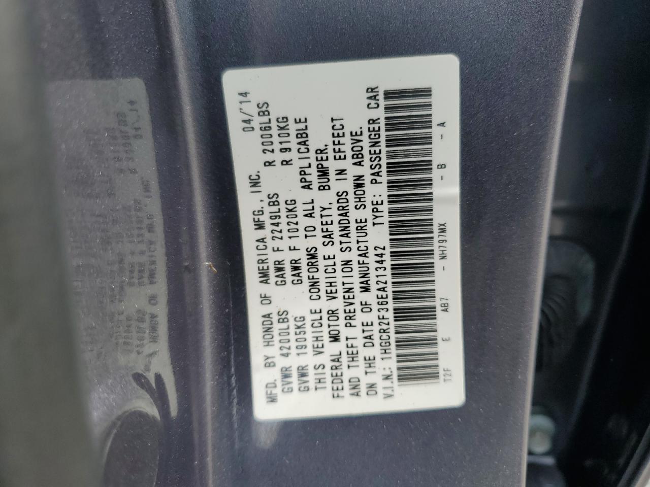 2014 HONDA ACCORD LX photo 34
