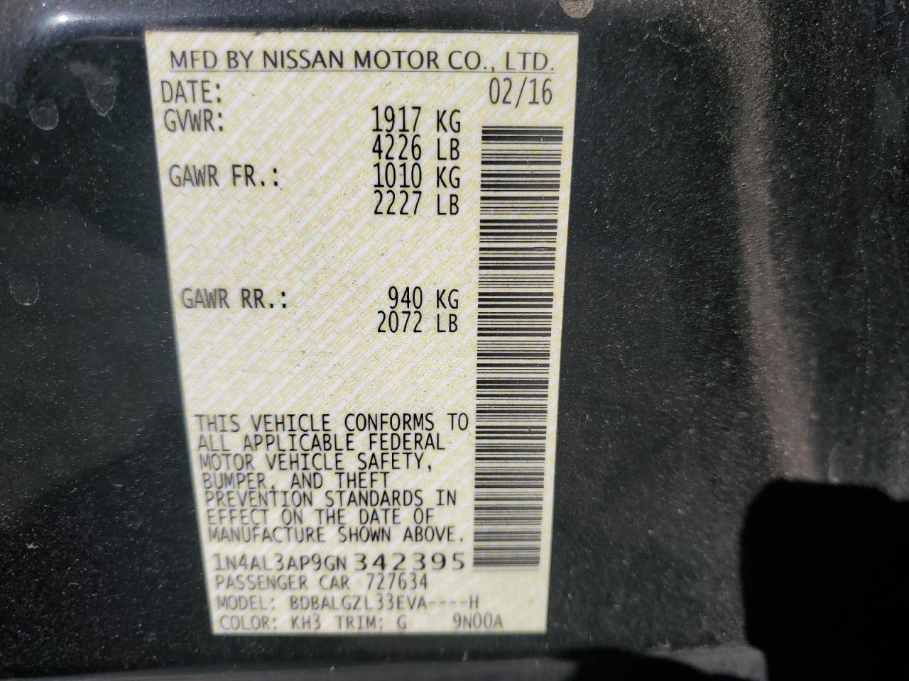 2016 NISSAN ALTIMA 2.5 photo 25
