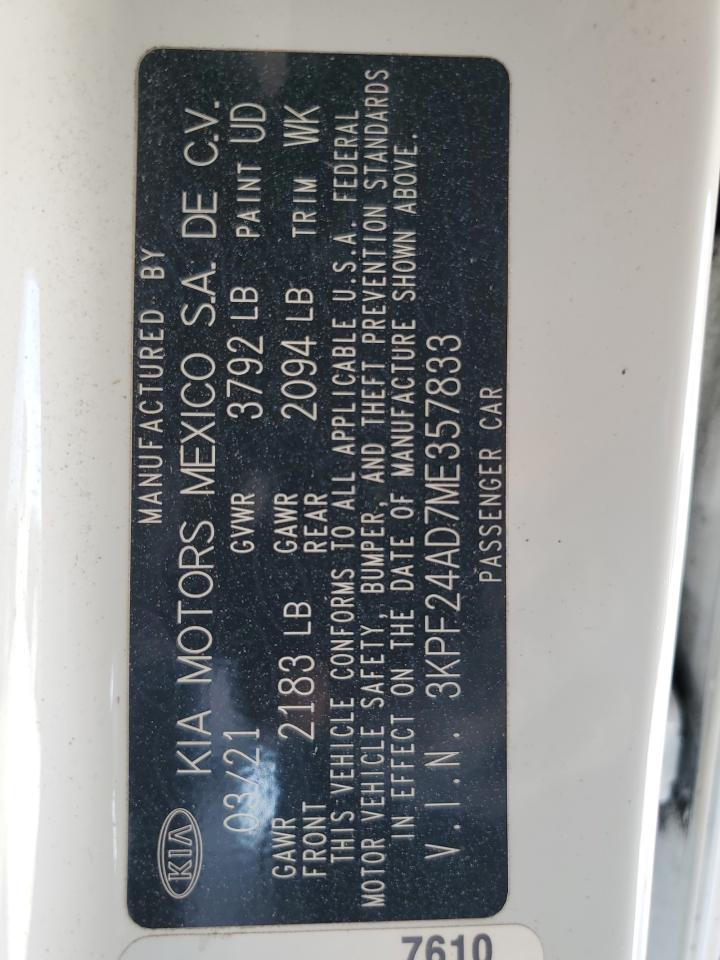 2021 KIA FORTE FE photo 40