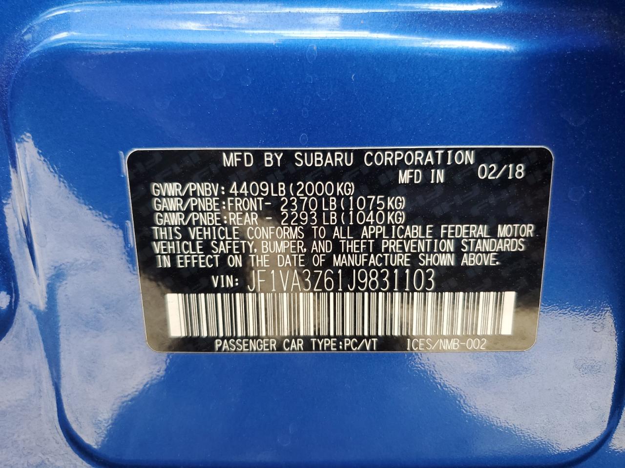 2018 SUBARU WRX photo 23
