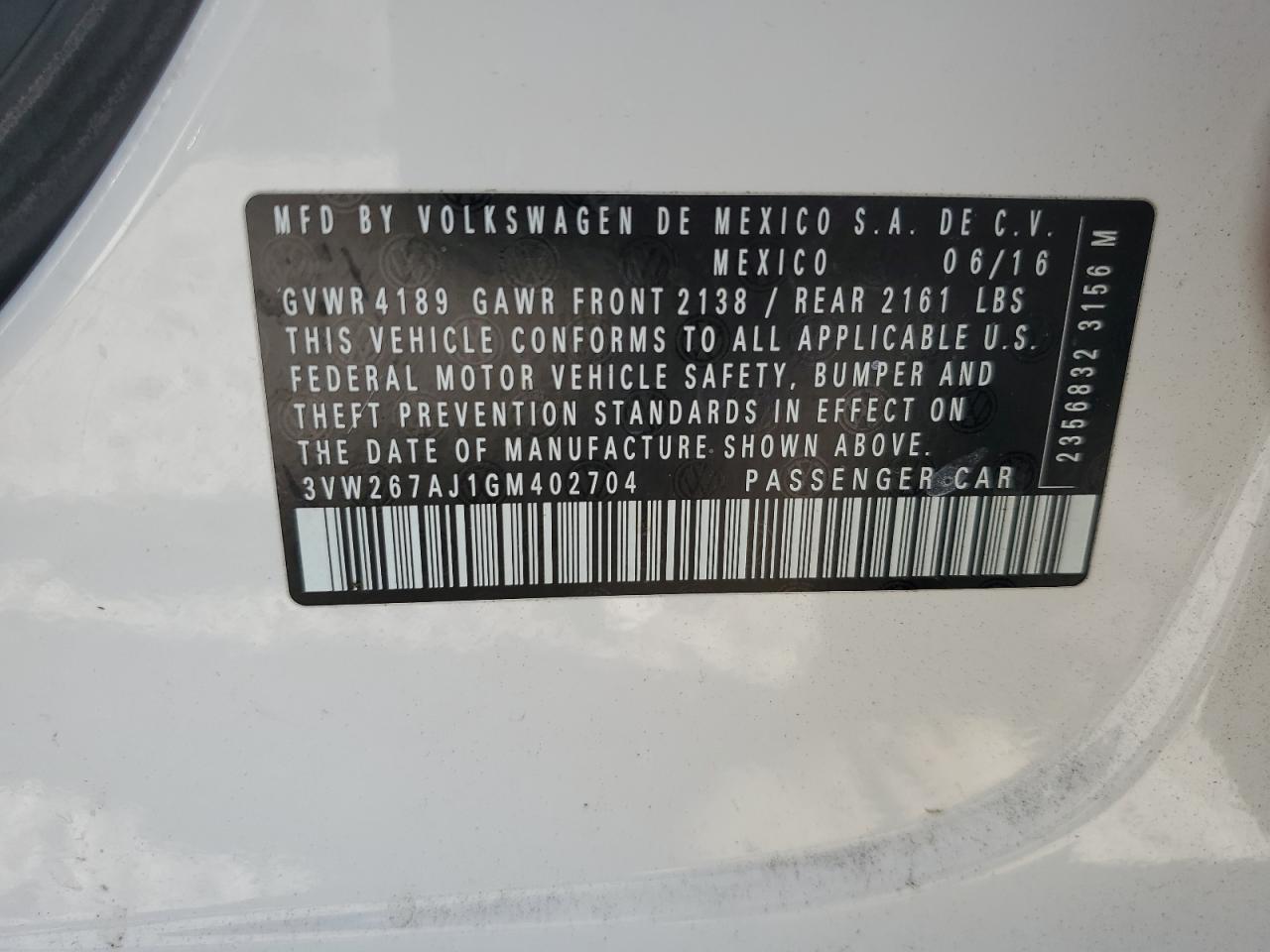 2016 VOLKSWAGEN JETTA S photo 23