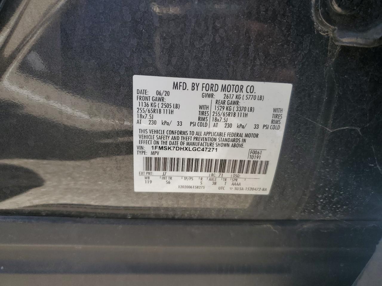 2020 FORD EXPLORER XLT photo 25