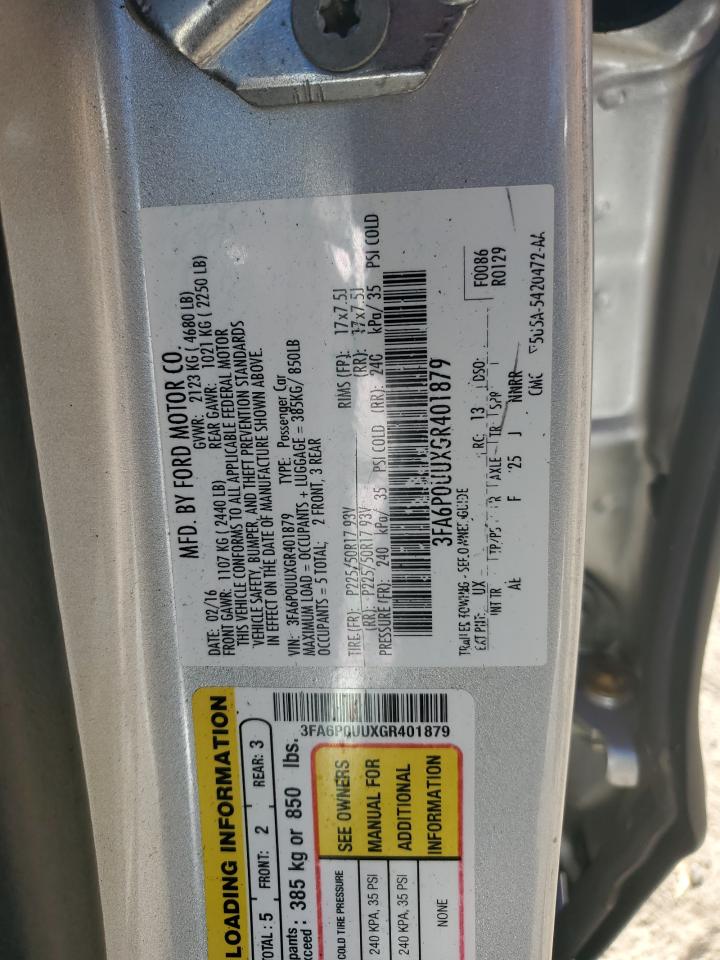 2016 FORD FUSION S HYBRID photo 12