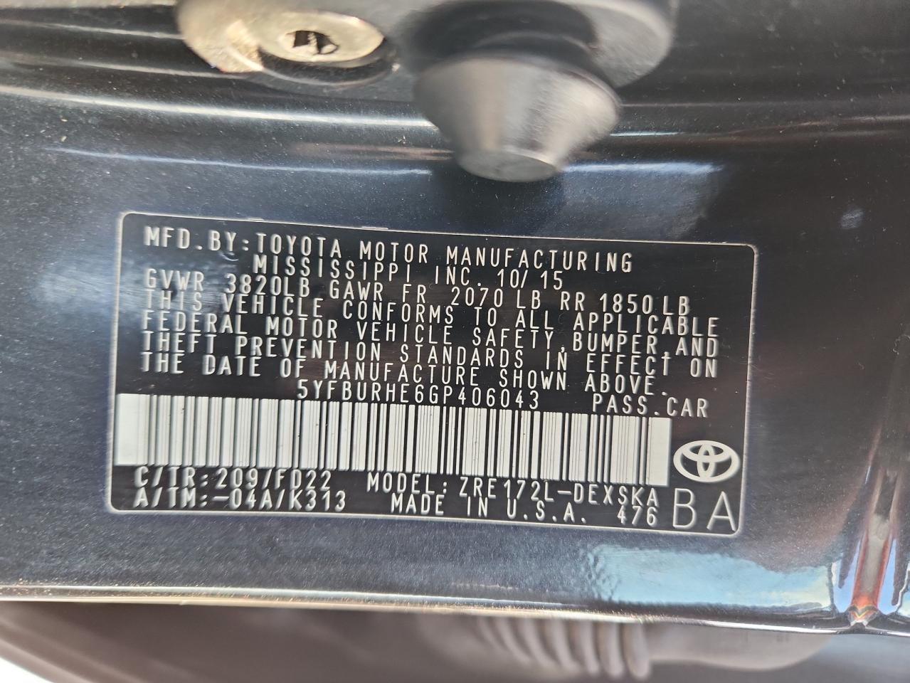2016 TOYOTA COROLLA S PLUS photo 25