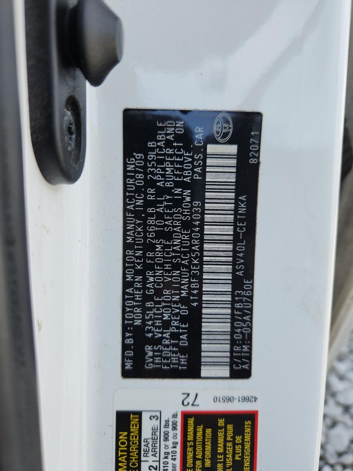 2010 TOYOTA CAMRY LE photo 13