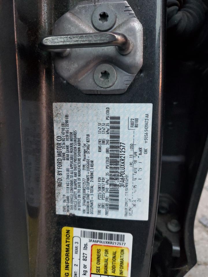 2019 FORD FUSION SE photo 12