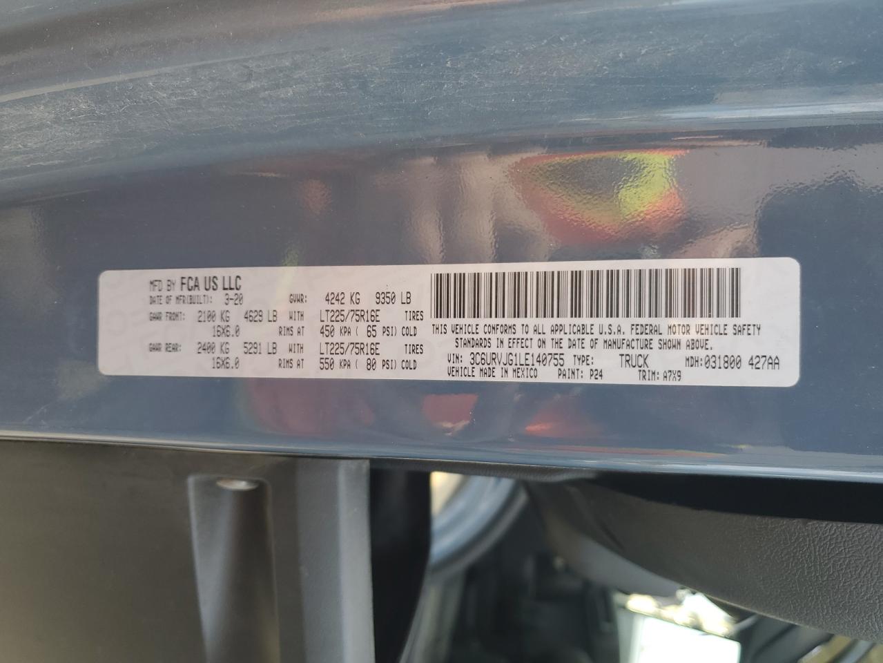 2020 RAM PROMASTER 3500 DELIVERY VAN photo 23