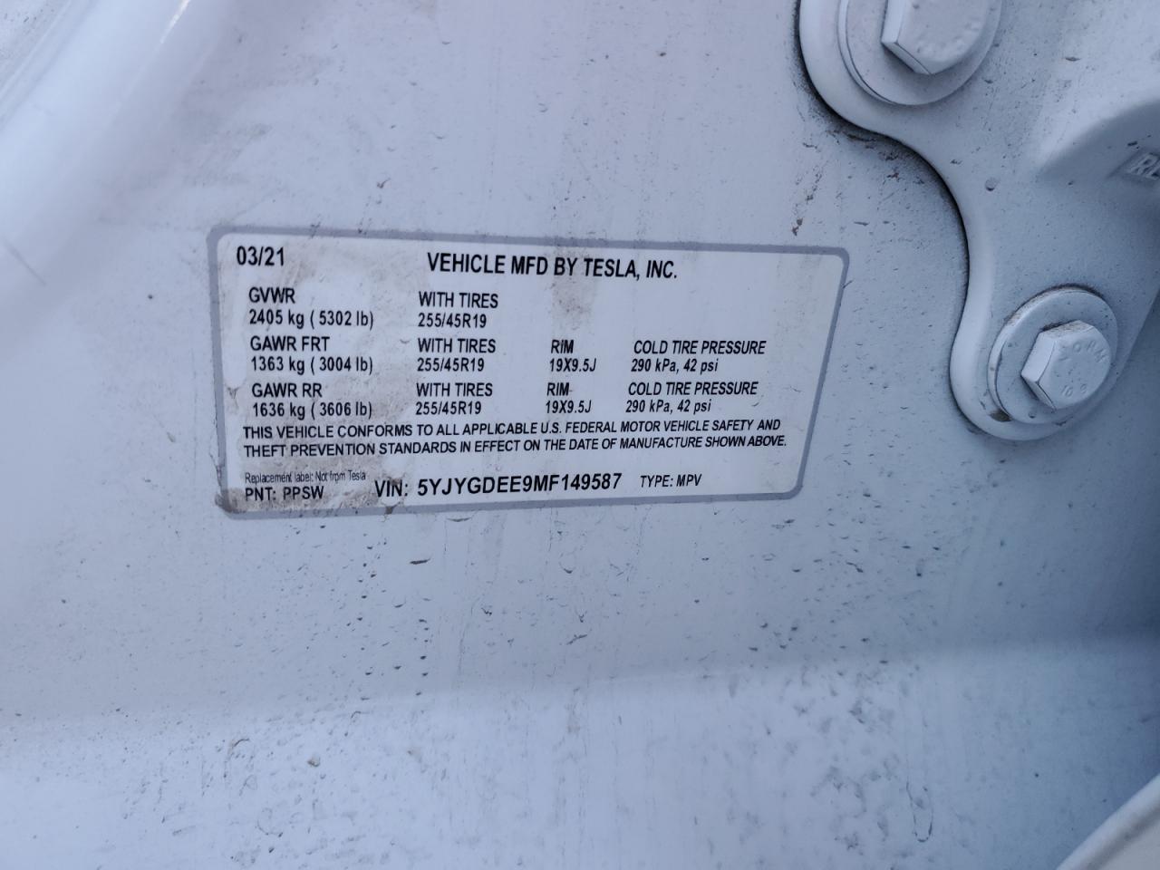 2021 TESLA MODEL Y photo 23